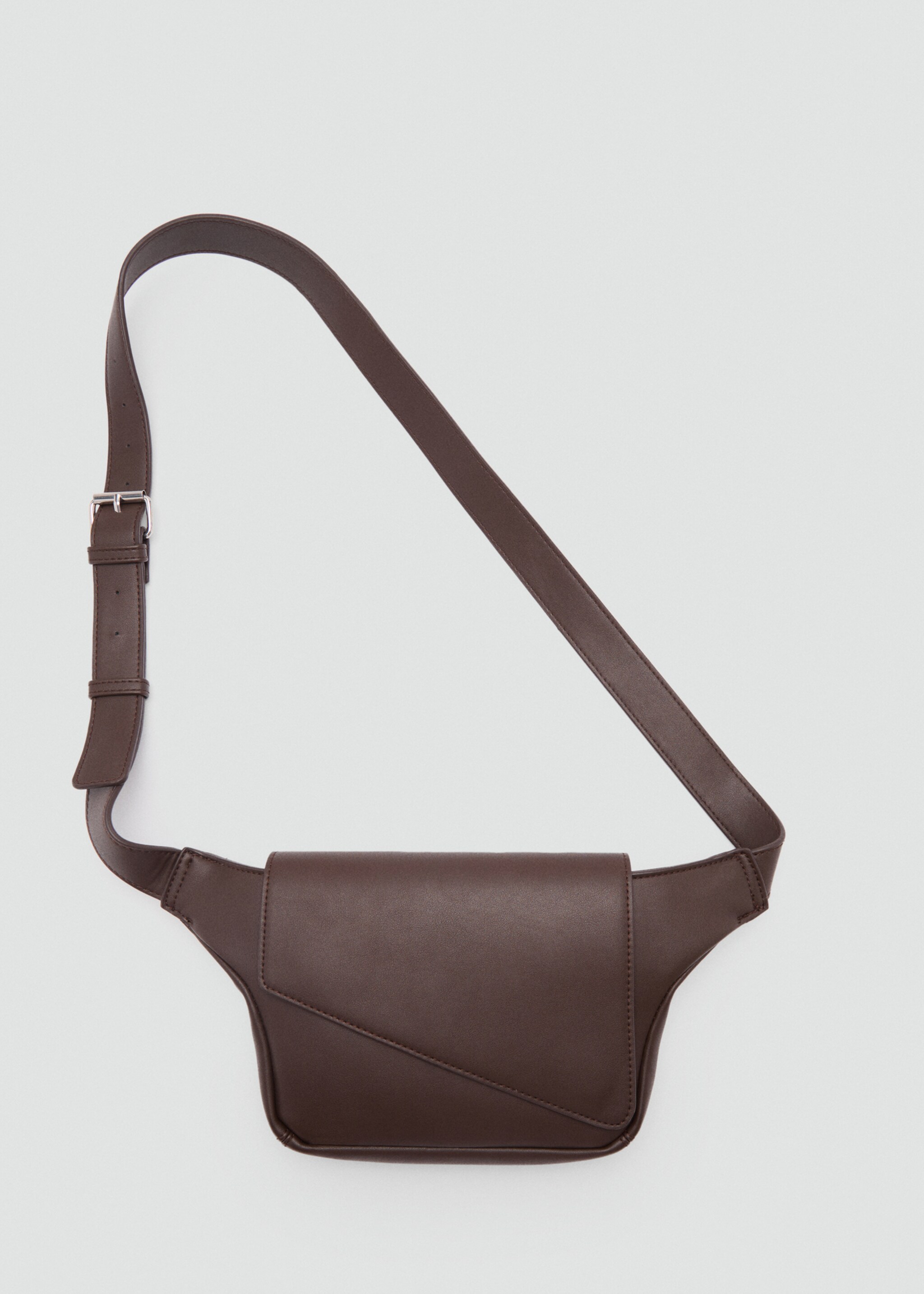 Beaten leather-effect belt bag shoulder bag - Article without model, Chocolate. Ref: 77072541-00.