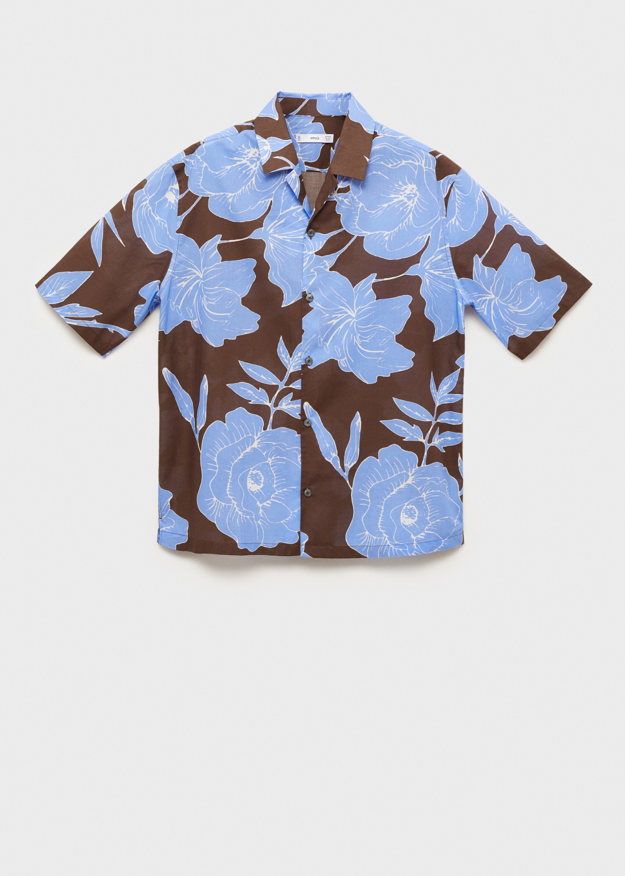 Regular-fit printed cotton shirt - Article without model