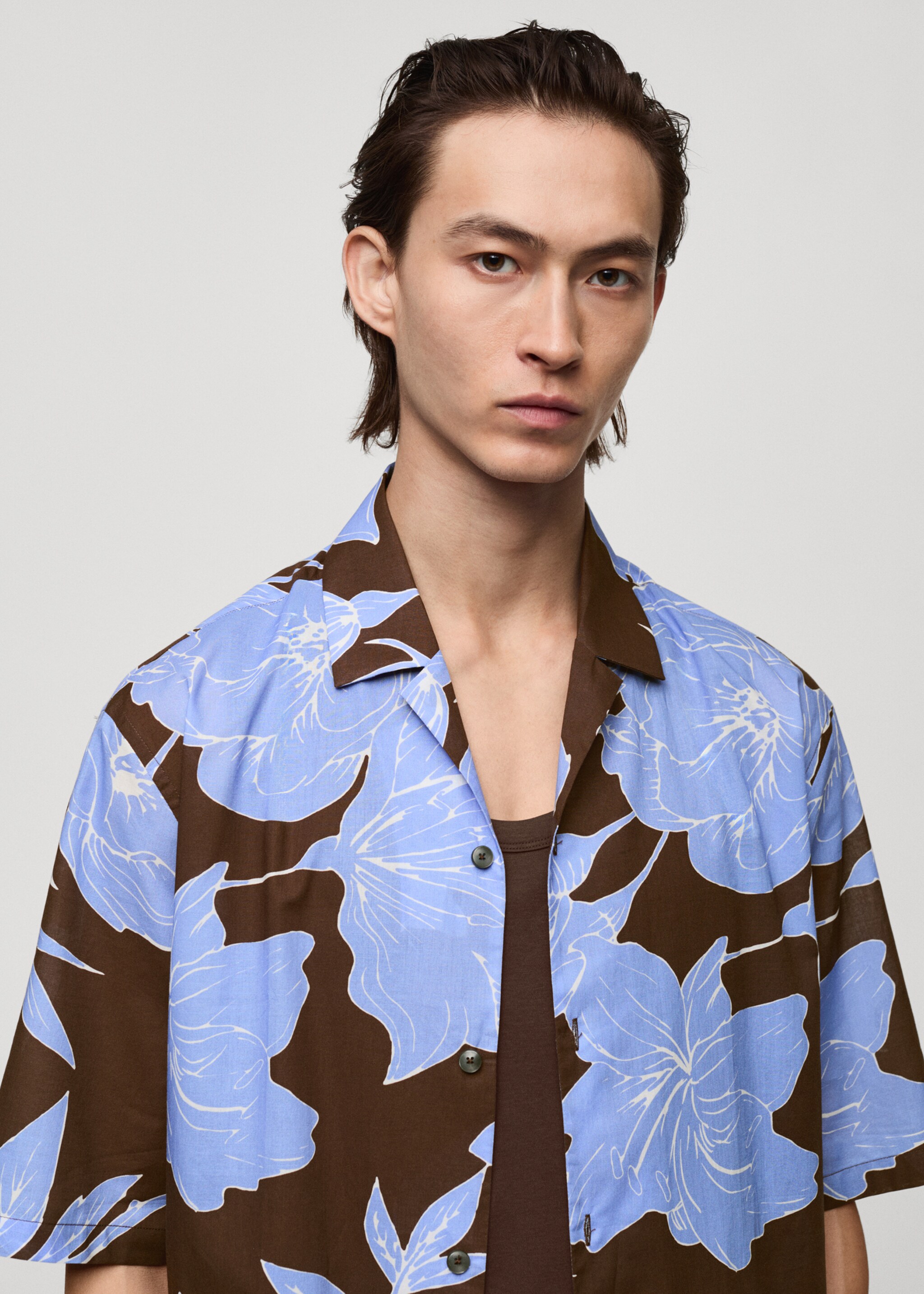 Regular-fit printed cotton shirt - Details of the article 1