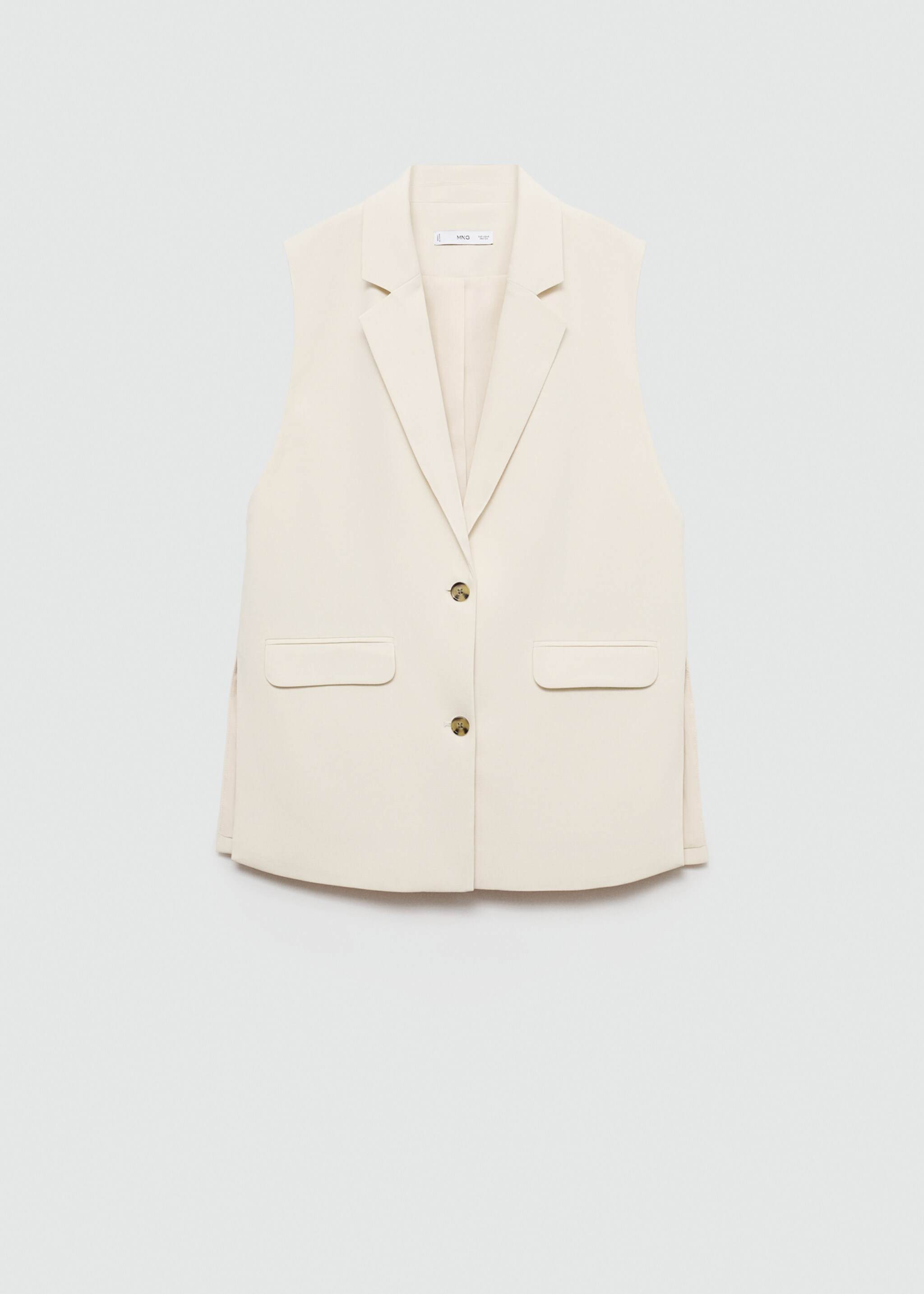 Long gilet with openings - Article without model, Ecru. Ref: 77072912-00.