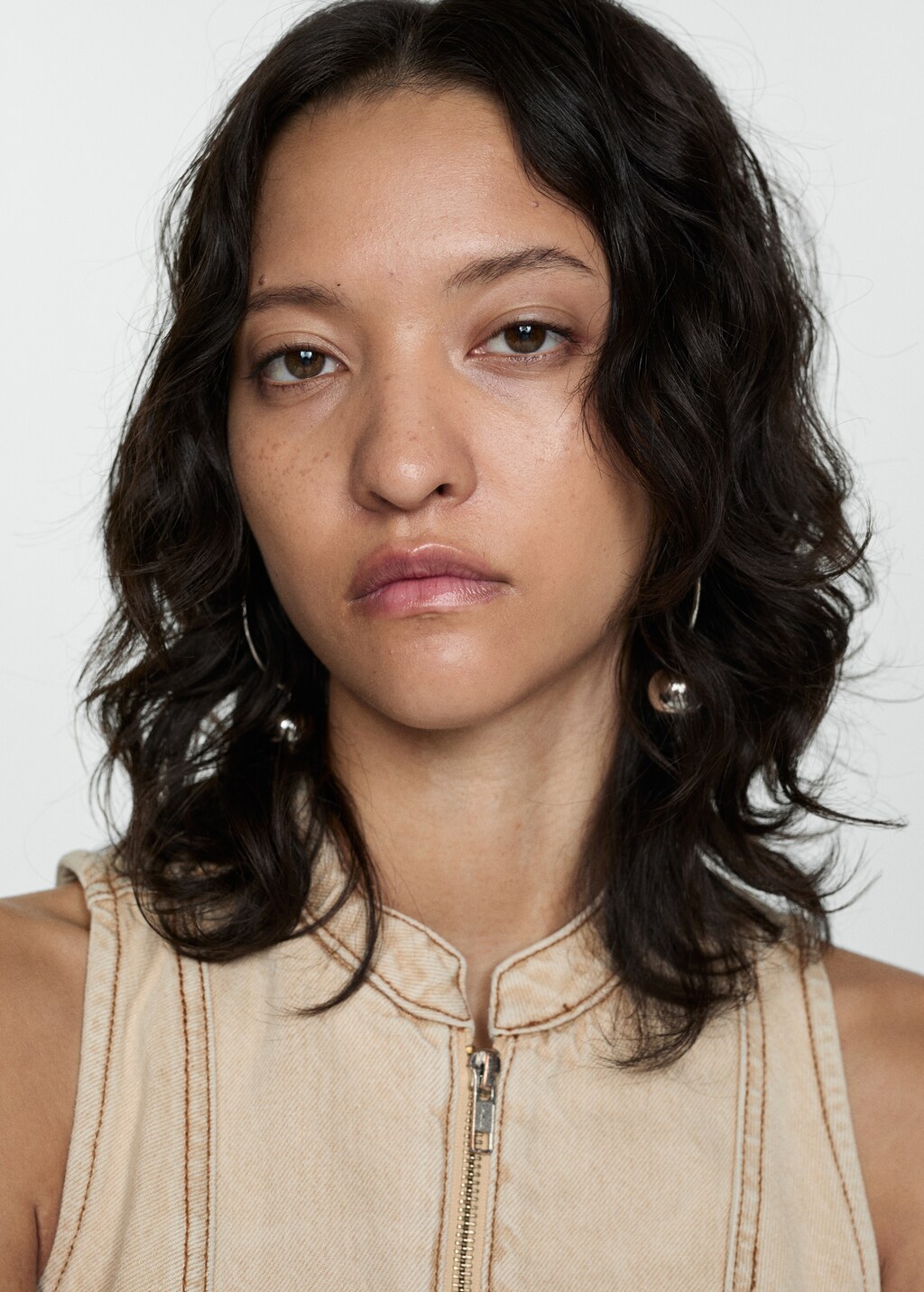 トップス sta Denim top with zip - Women | MANGO OUTLET USA