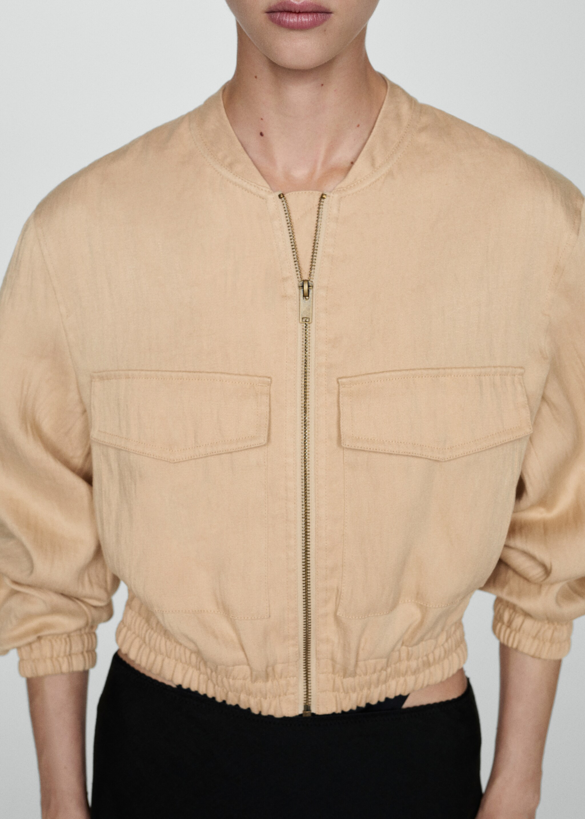 Veste bomber - Plan moyen, Beige. Ref: 77072916-00.