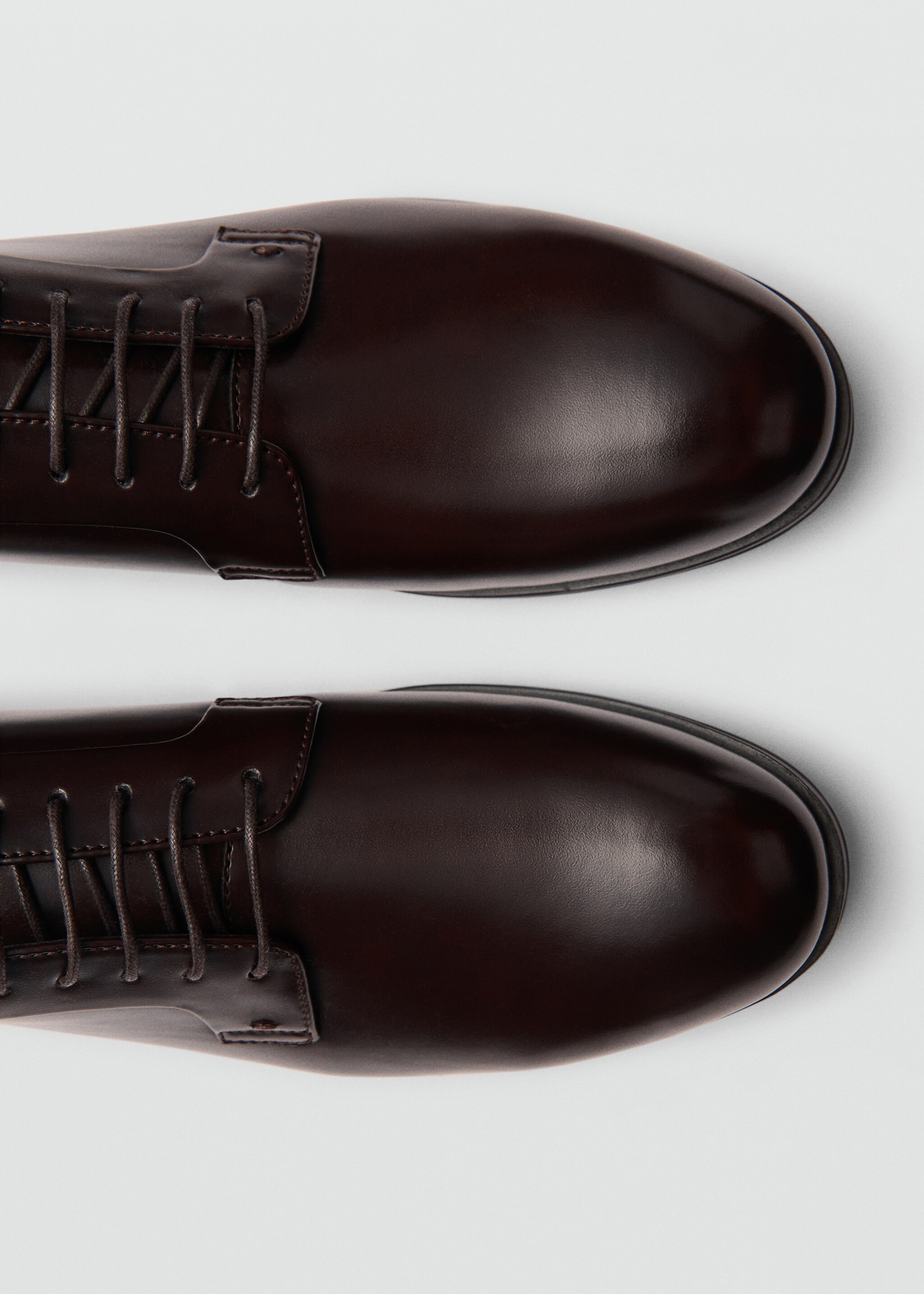 Leather-effect suit shoes - Details of the article 1, Brown. Ref: 77072918-00.
