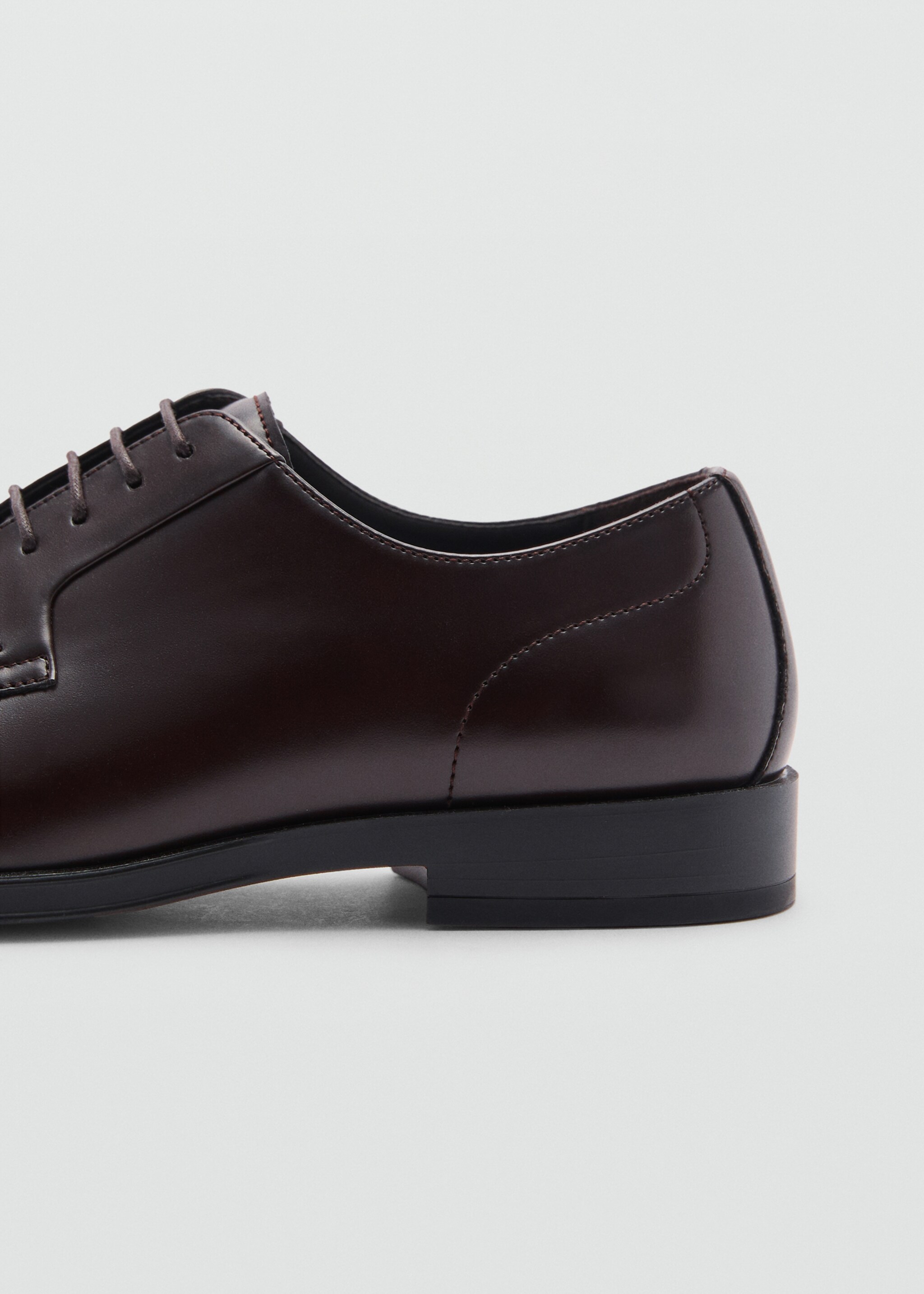 Leather-effect suit shoes - Details of the article 3, Brown. Ref: 77072918-00.