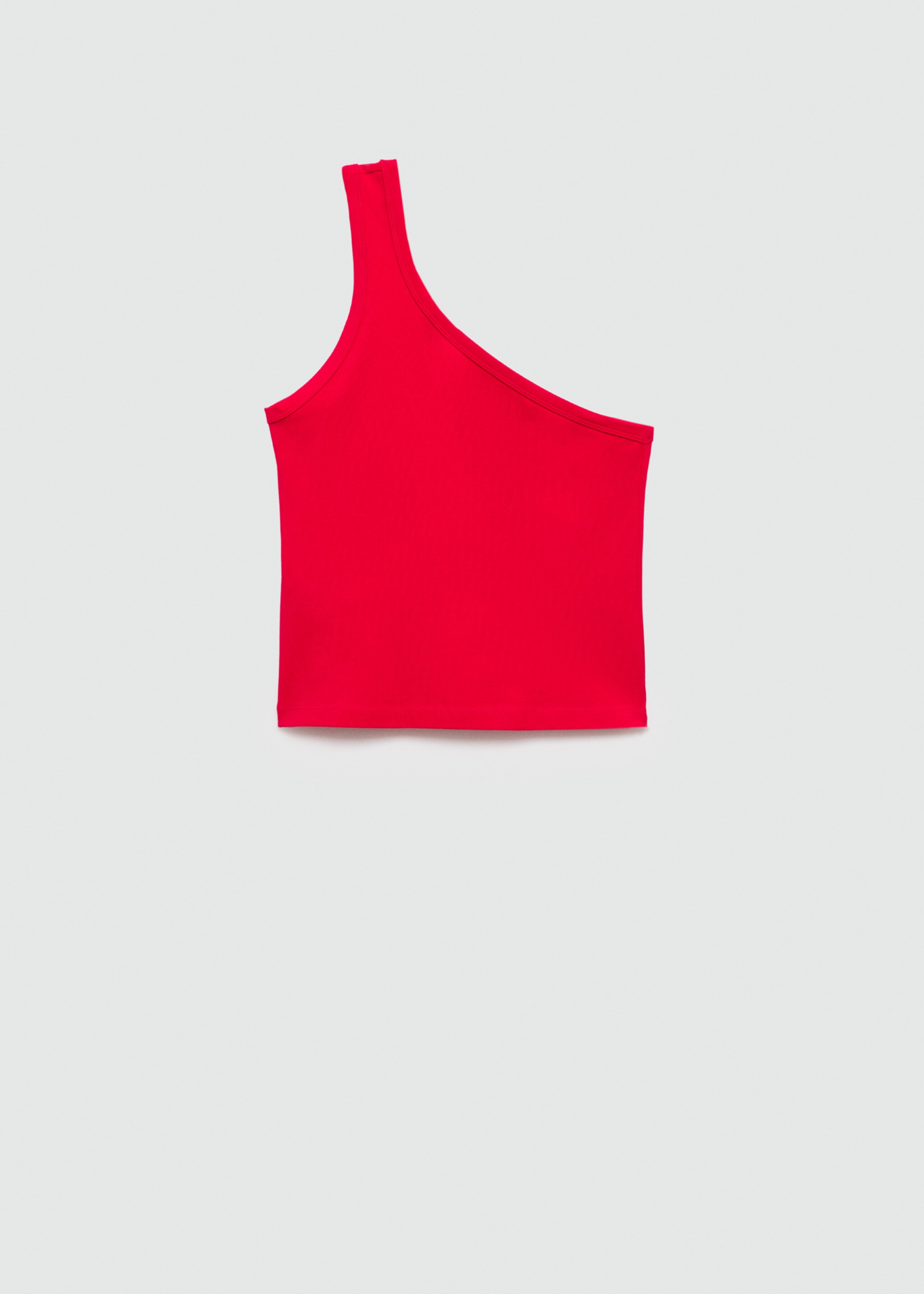 Asymmetrical cotton top - Article without model, Red. Ref: 77072921-00.