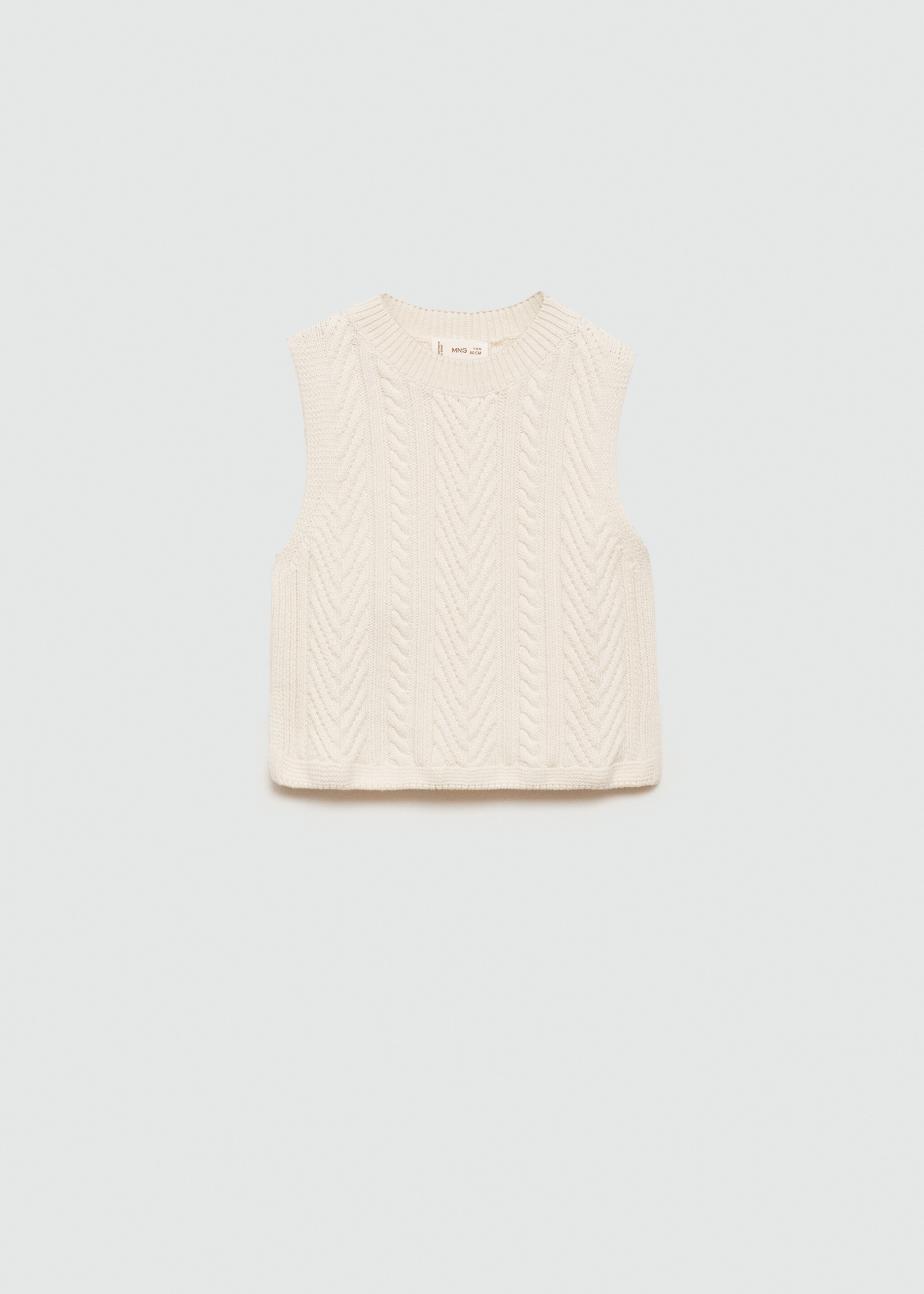Braided-knit gilet - Article without model, Off White. Ref: 77072929-00.