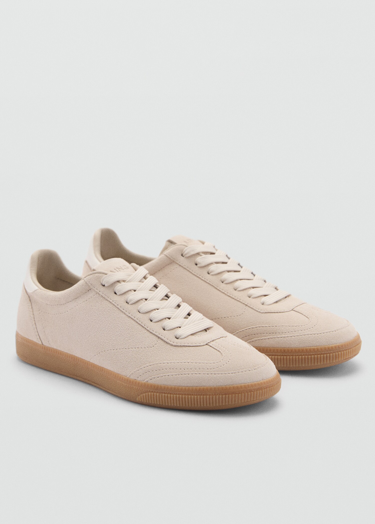 Canvas-Sneakers mit Leder - Mittlere Ansicht