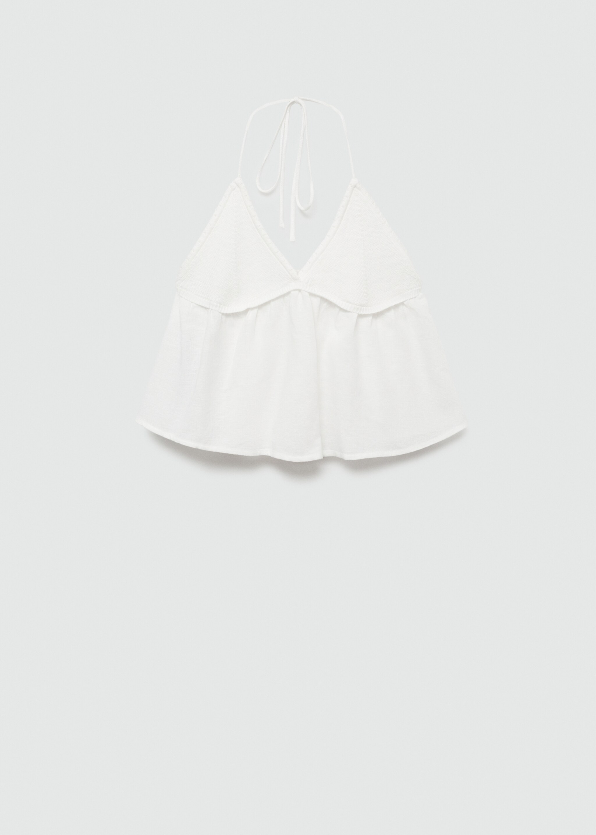 Top met crochet pand - Artikel zonder model, Gebroken wit. Ref: 77072933-00.