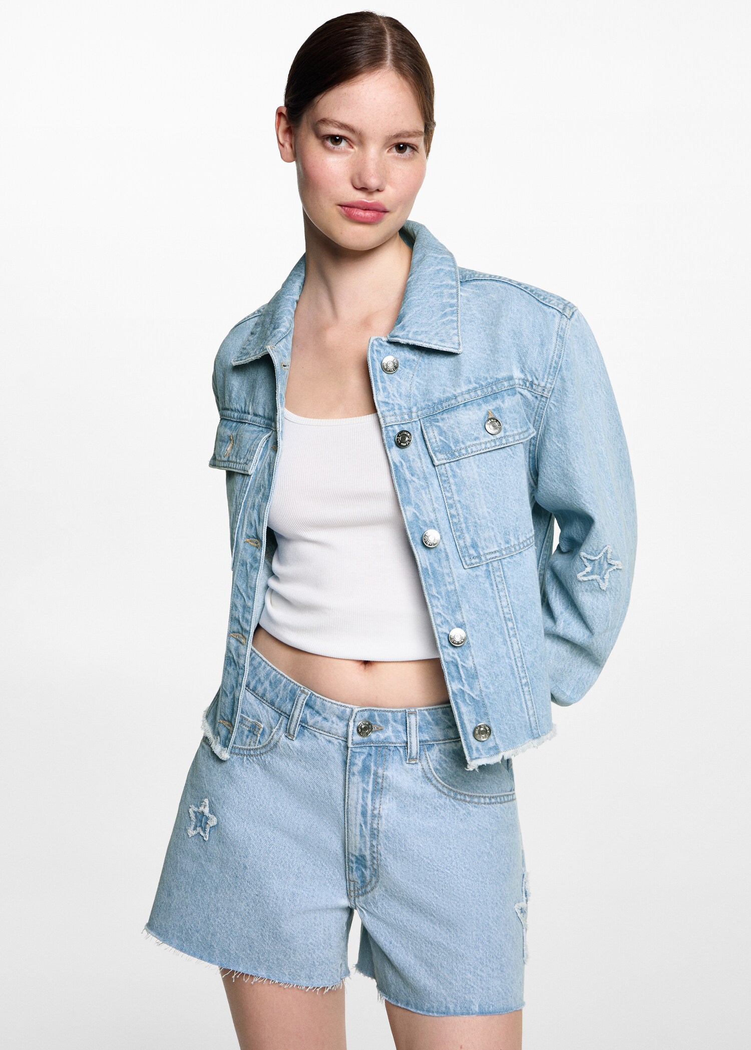 Star denim shorts - Medium plane
