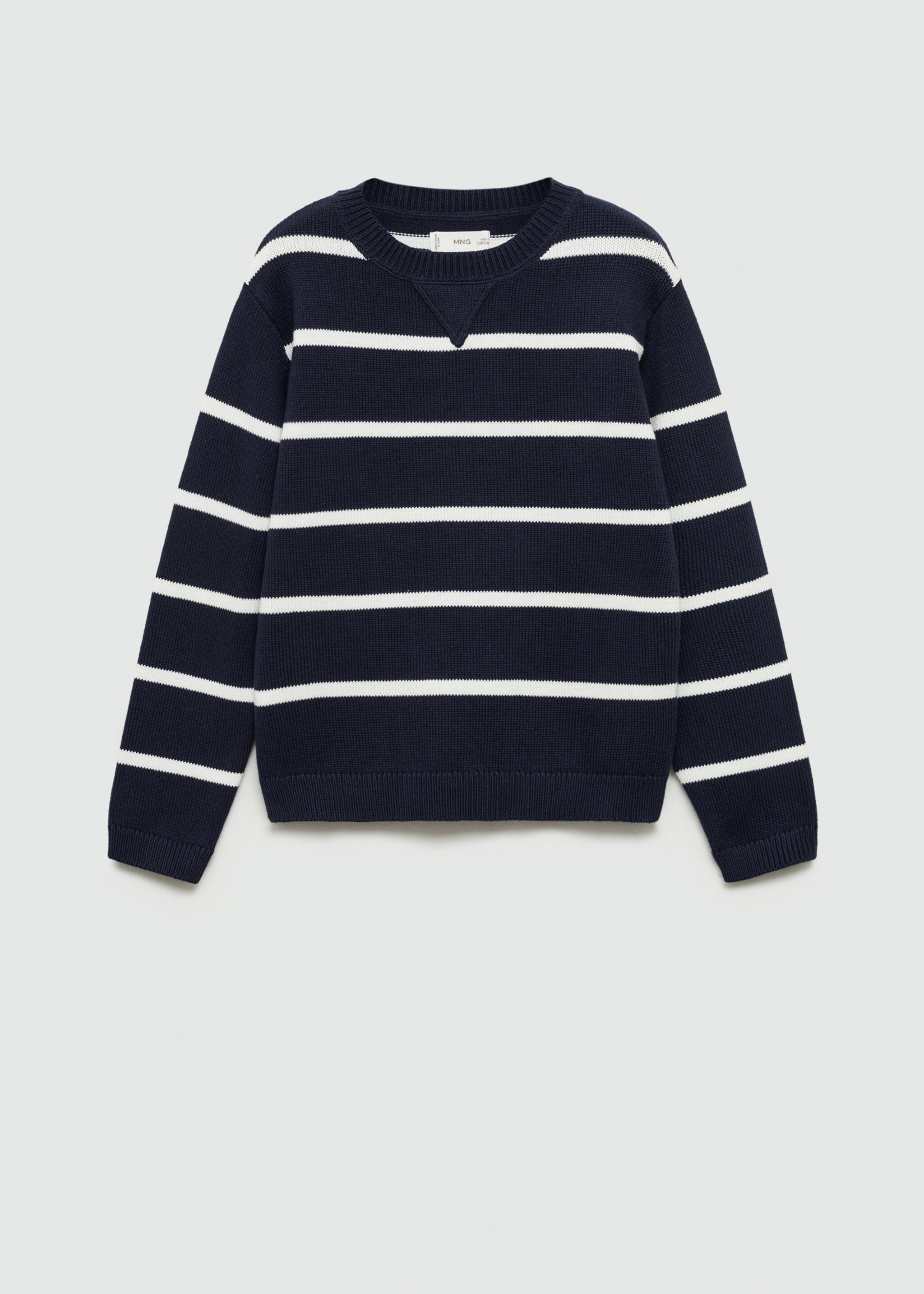 Knit striped sweater - Article without model, Dark Navy. Ref: 77073262-00.