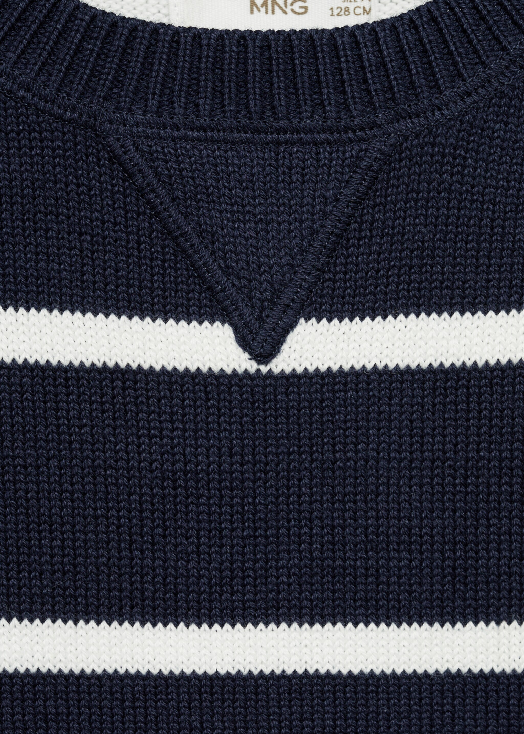 Knit striped sweater - Details of the article 8, Dark Navy. Ref: 77073262-00.