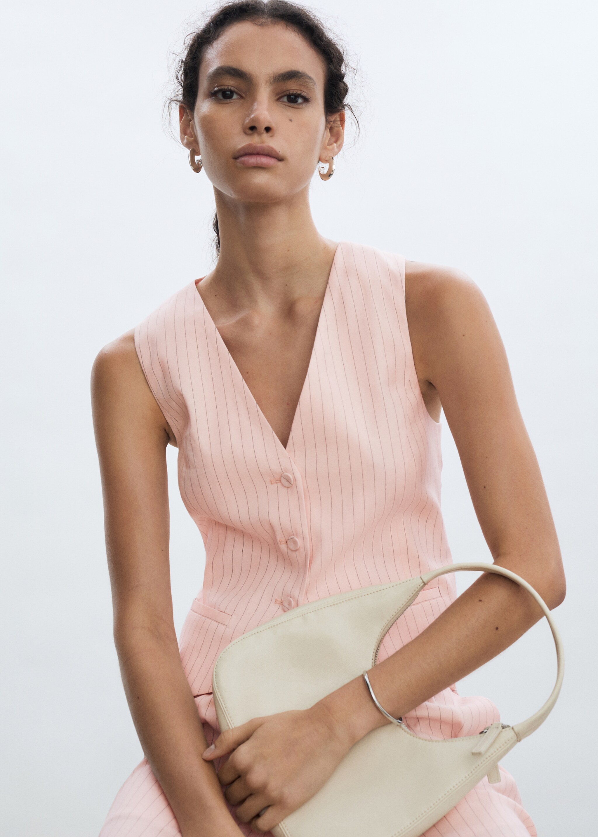 Striped linen waistcoat - Medium plane