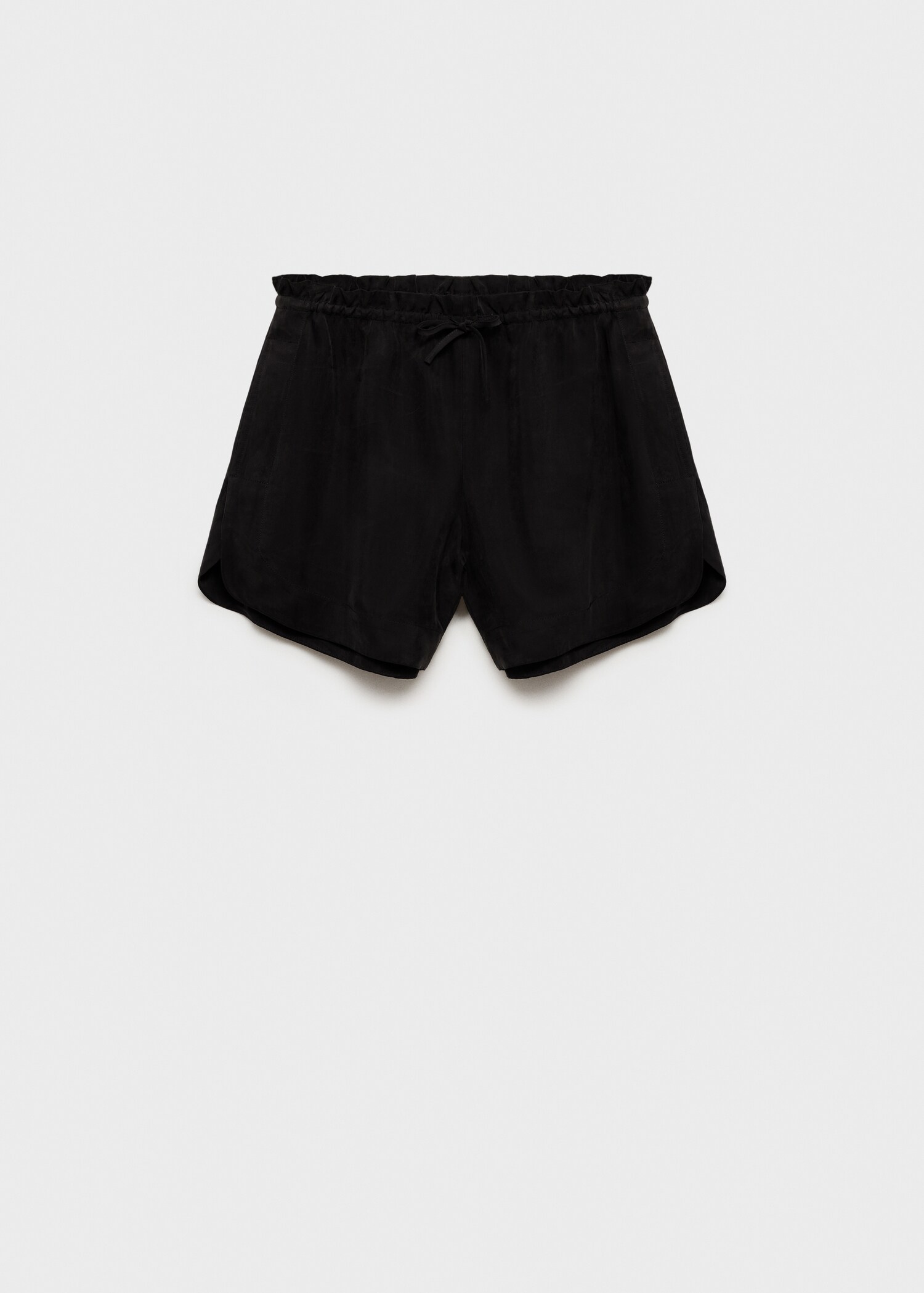 High-waisted straight-fit cupro shorts - Article without model