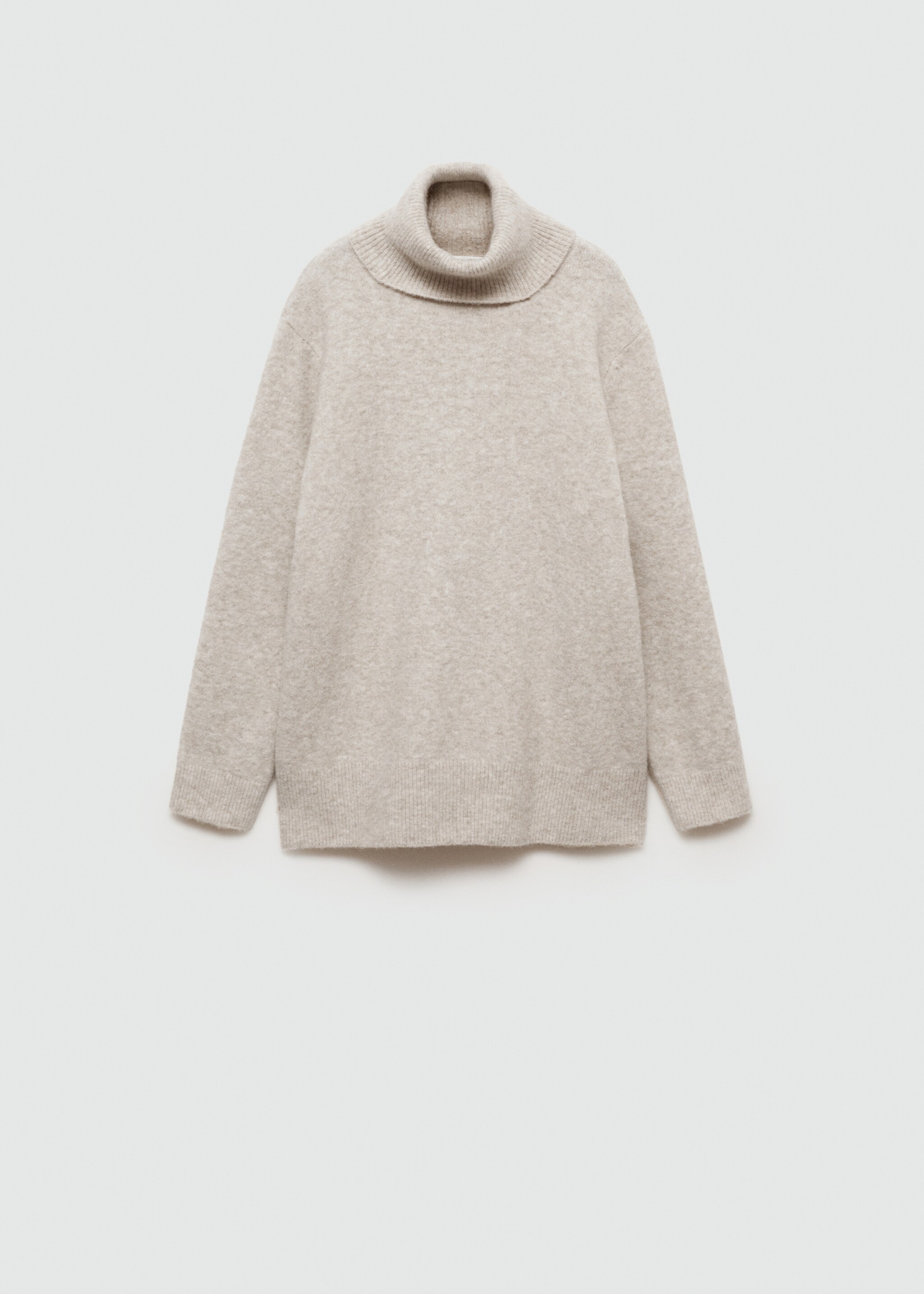 Turtleneck knit sweater - Article without model, Light/Pastel Brown. Ref: 77073266-00.