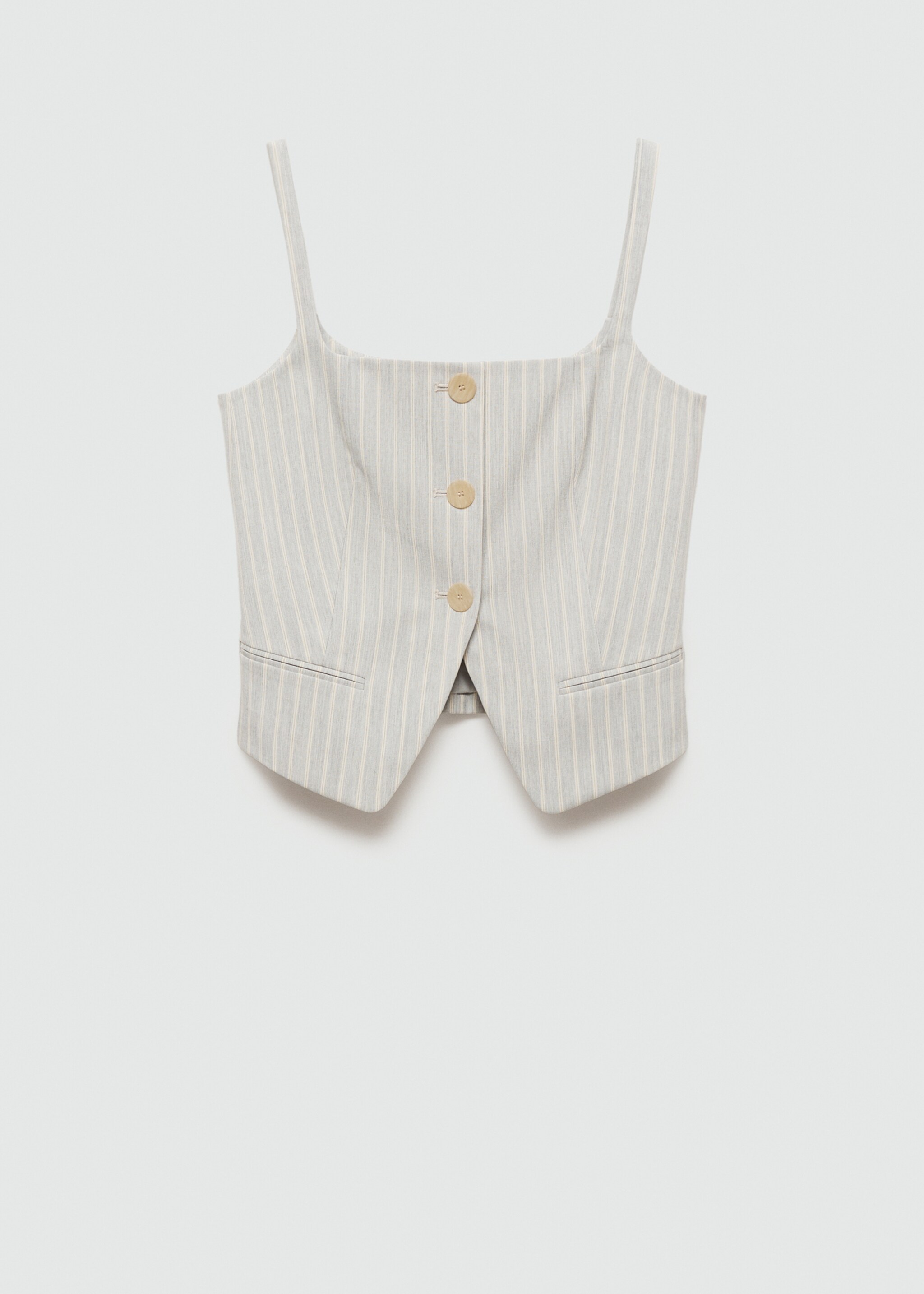 Striped vest with buttons - Article without model, Sky Blue. Ref: 77073270-00.