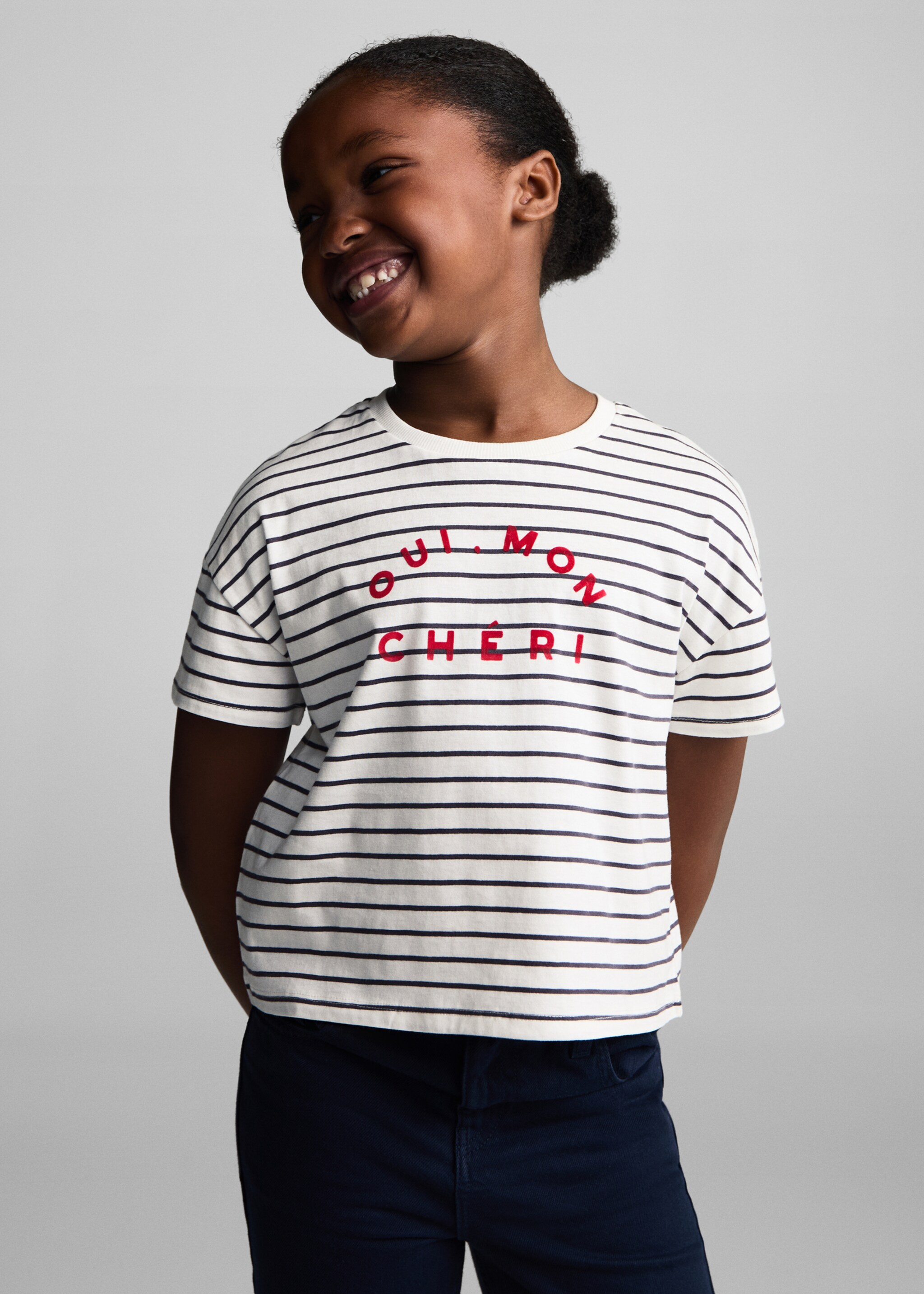 Striped cotton T-shirt - Medium plane