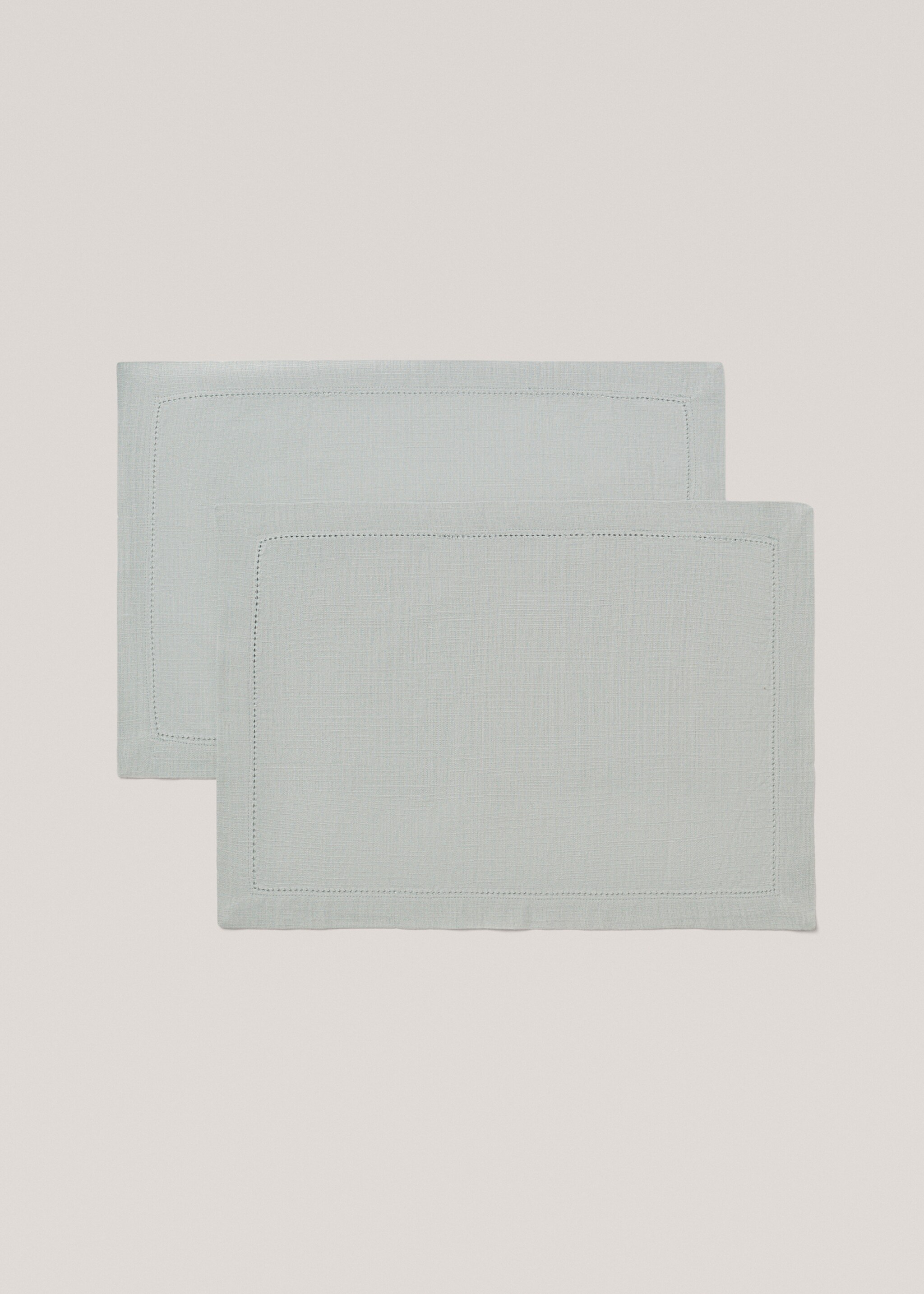 Hemstitch placemat - Article without model, Aqua Green. Ref: 77073279-00.