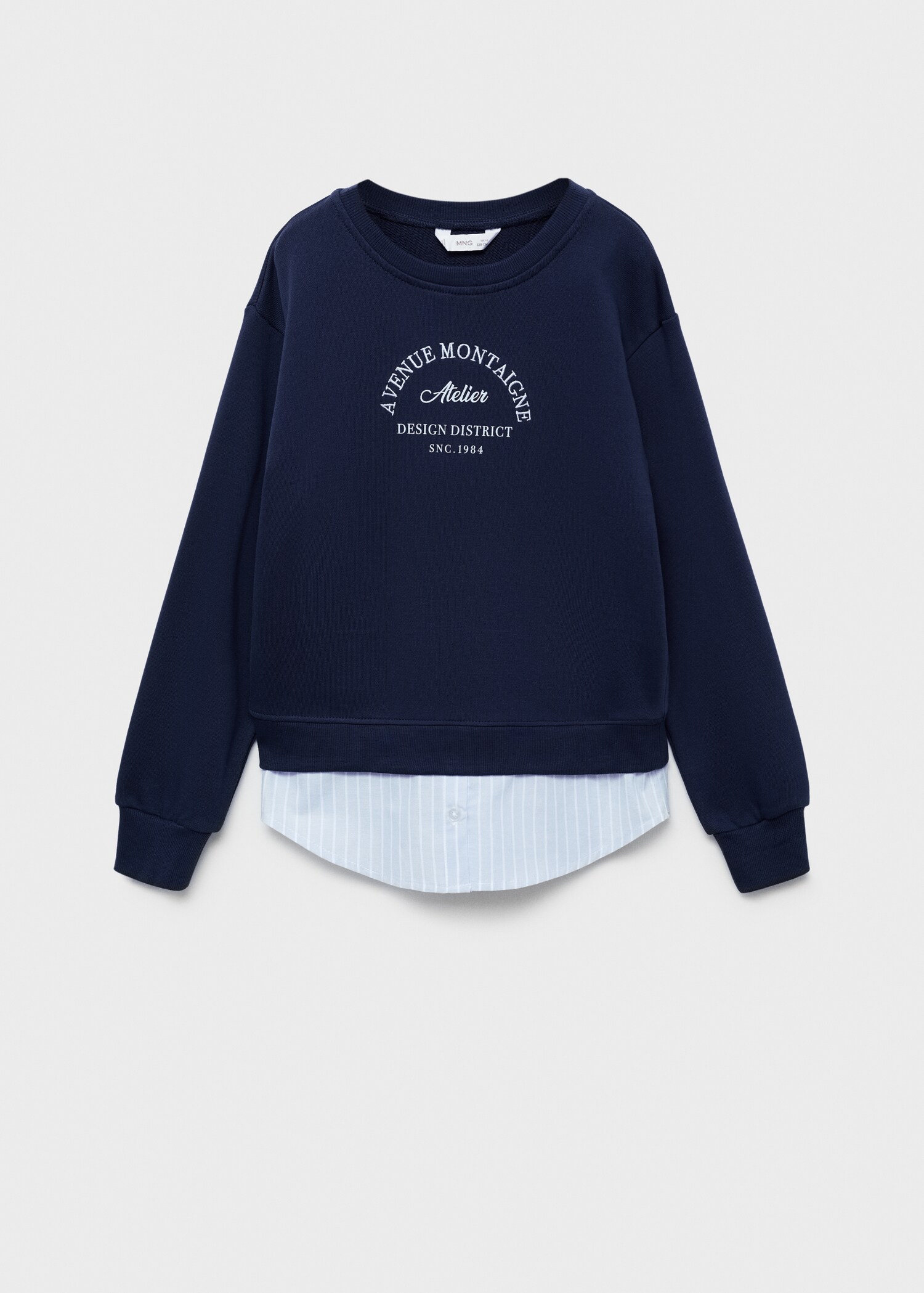 Striped shirt hem sweatshirt - Article without model