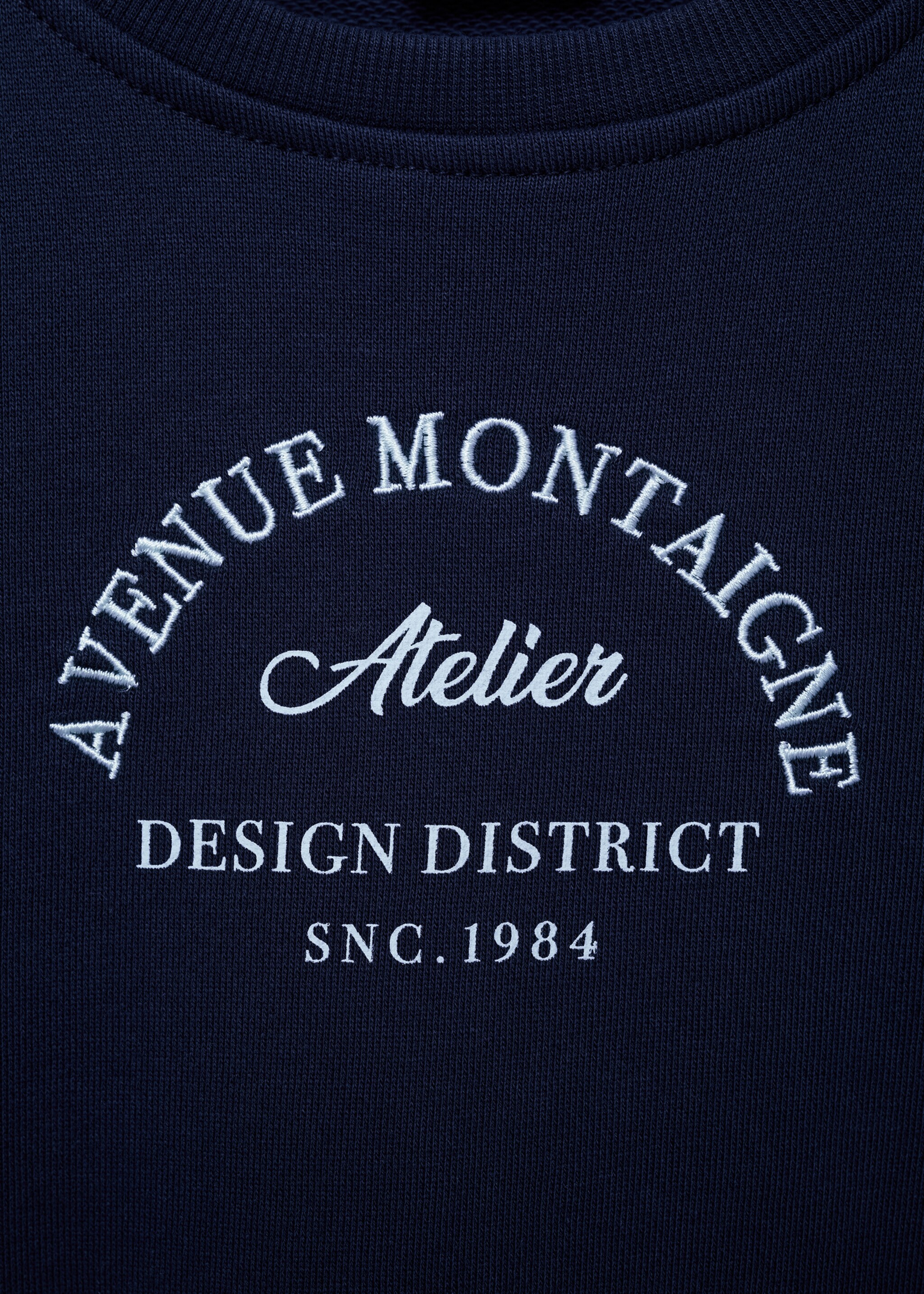 Striped shirt hem sweatshirt - Details of the article 8, Dark Navy. Ref: 77073284-00.