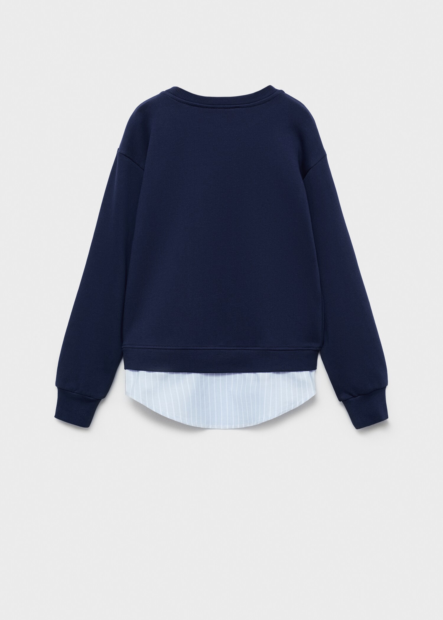 Striped shirt hem sweatshirt - Reverse of the article