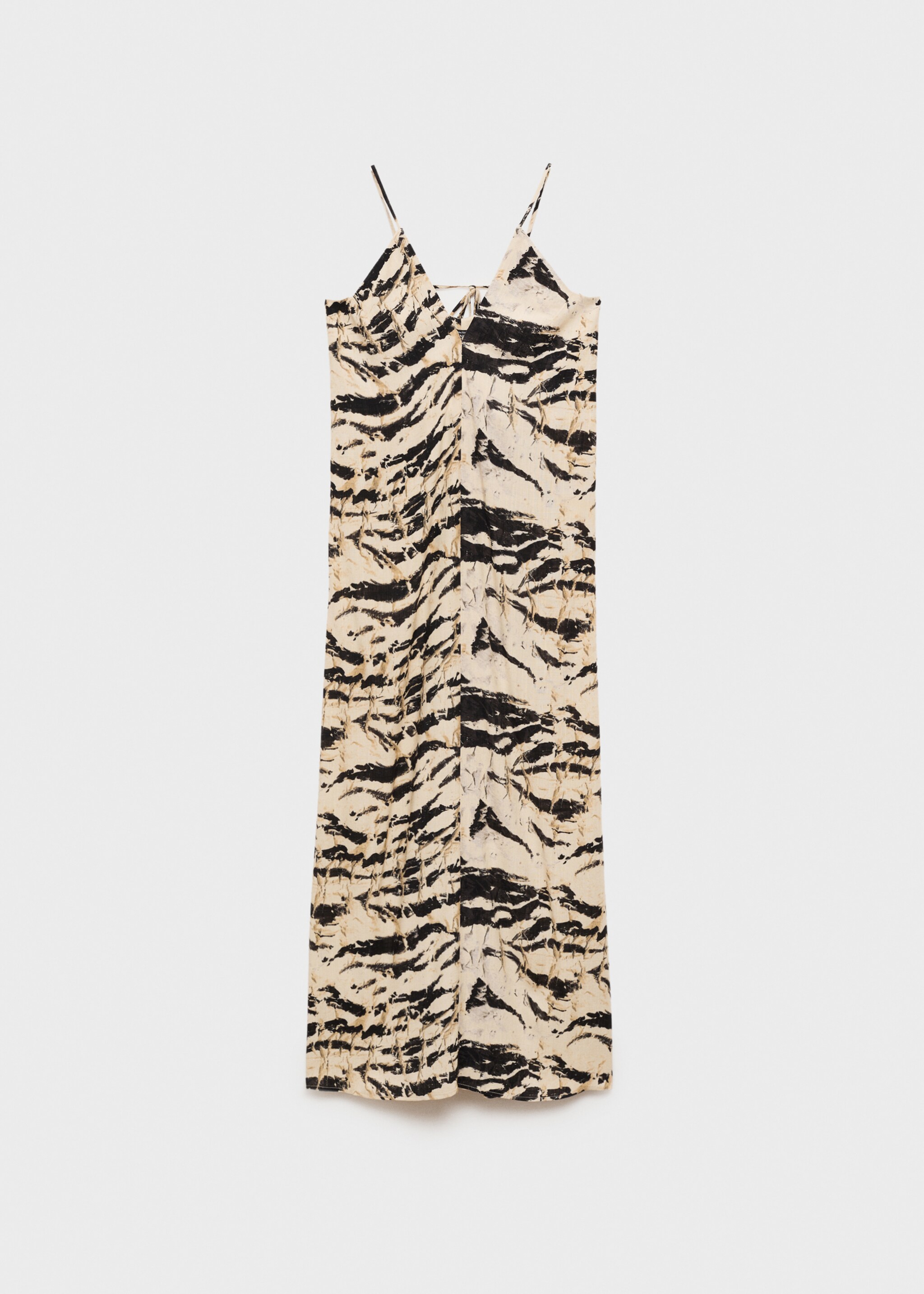 Long animal-print dress - Article without model, Ecru. Ref: 77073295-00.