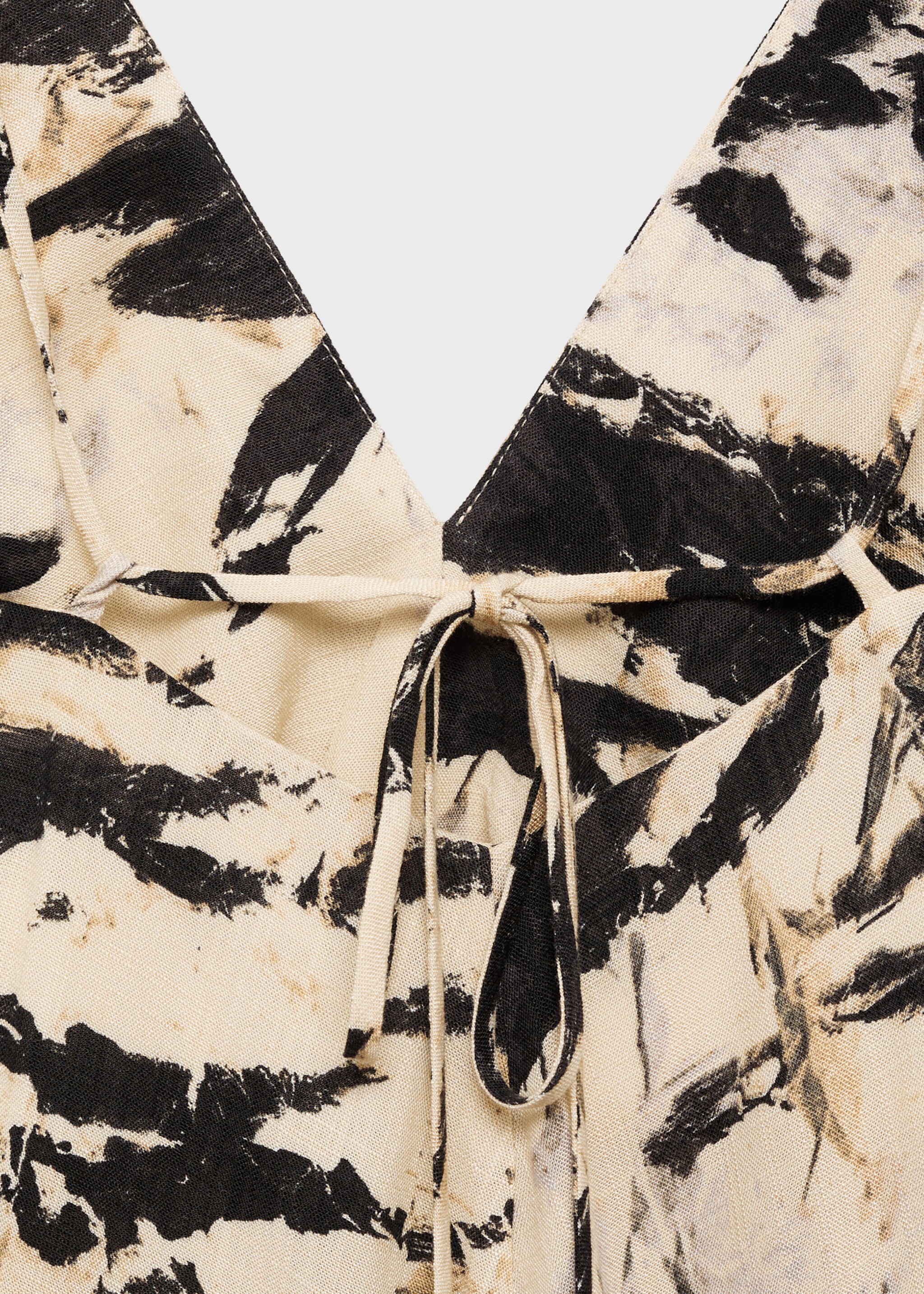 Long animal-print dress - Details of the article 0, Ecru. Ref: 77073295-00.