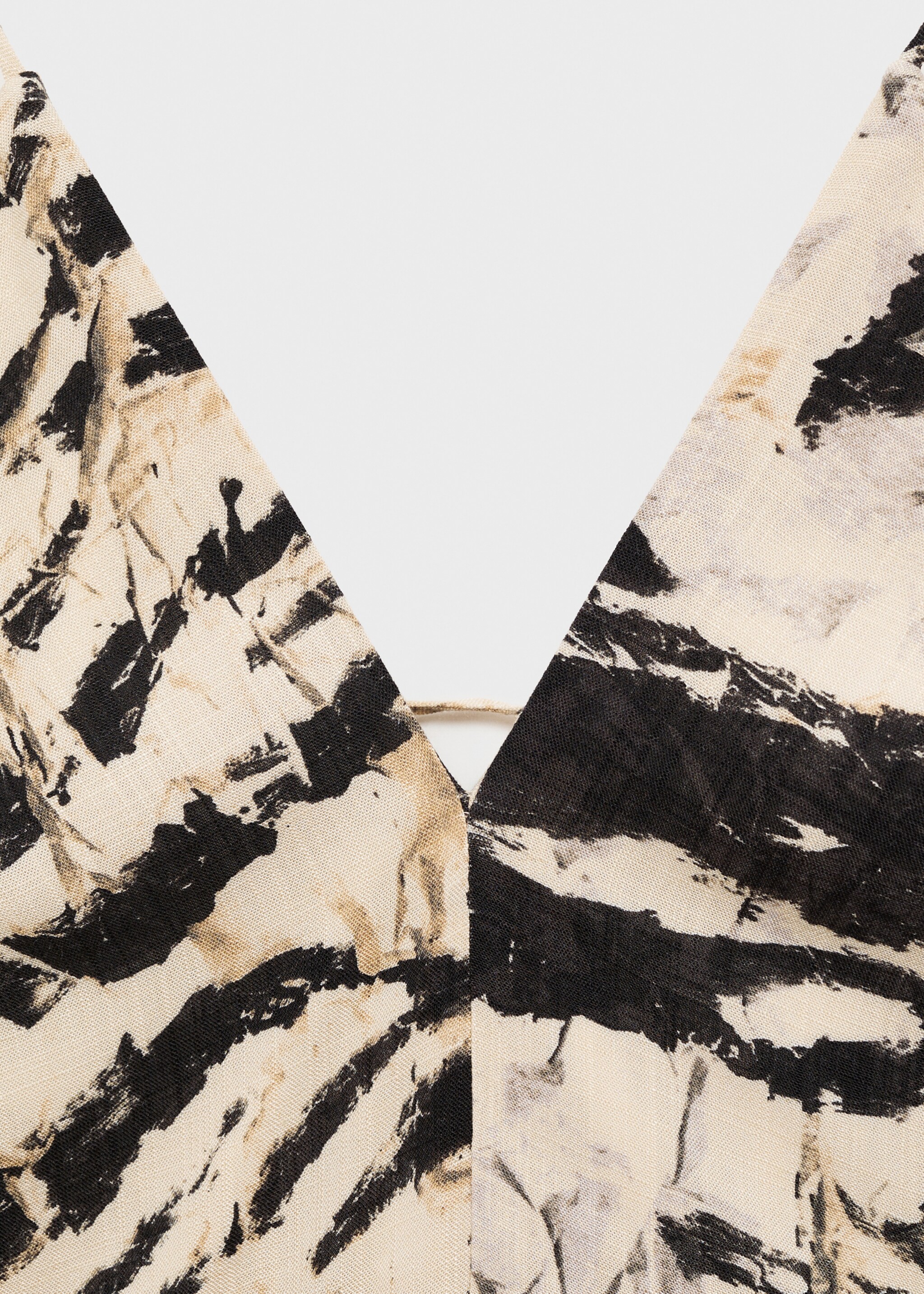 Long animal-print dress - Details of the article 8, Ecru. Ref: 77073295-00.