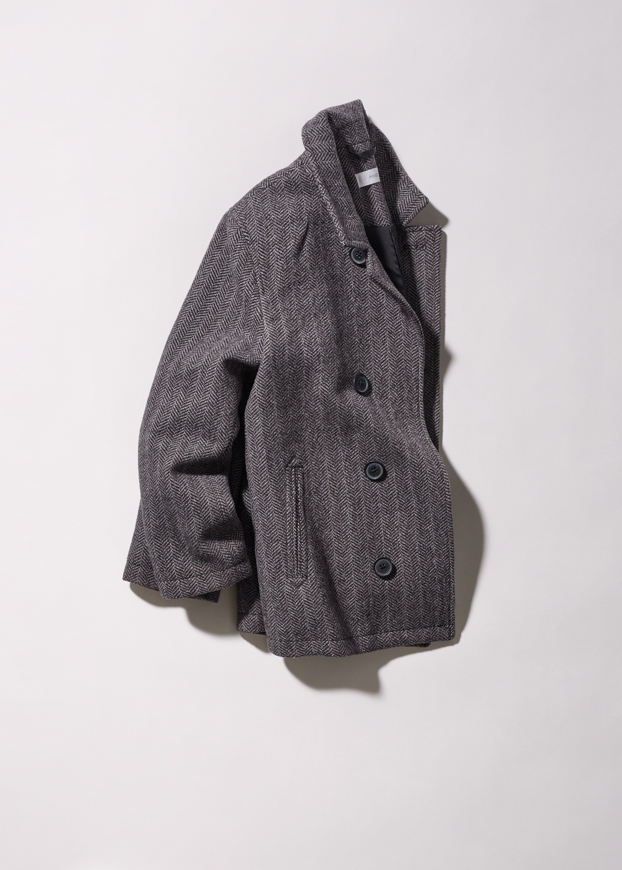 Herringbone flecked coat - Details of the article 3