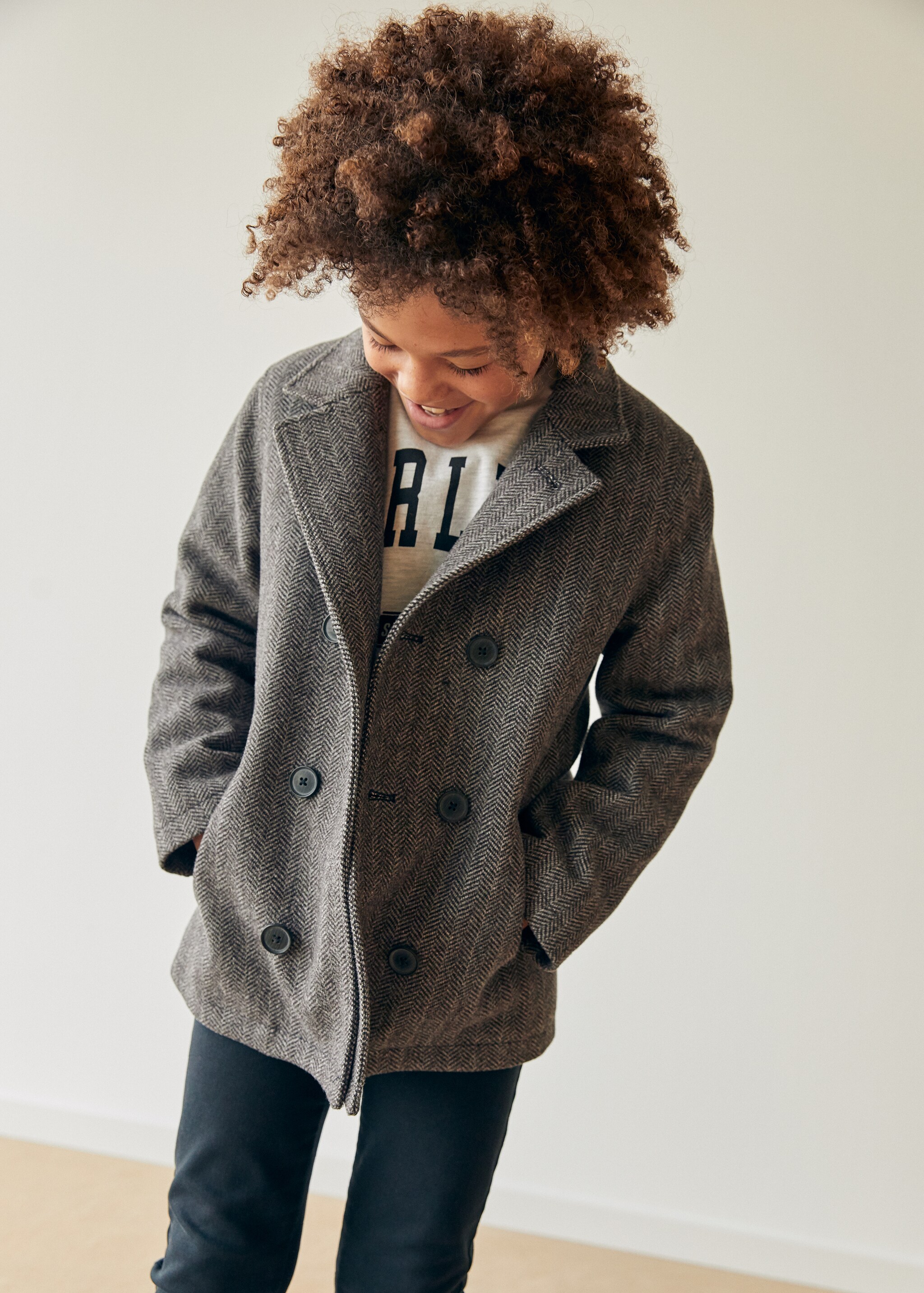 Herringbone flecked coat - Details of the article 5