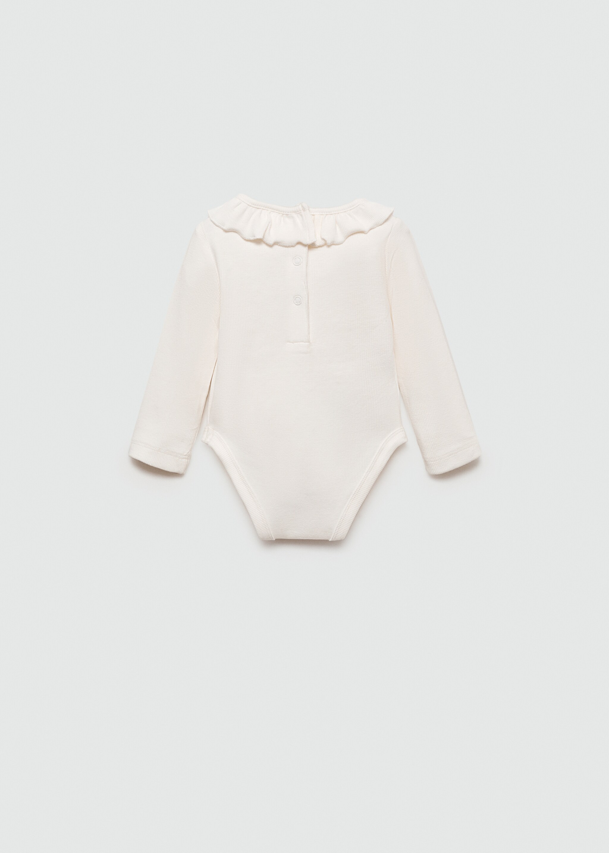 Ripp-Body mit Volantdetail - Rückseite des Artikels, Cremeweiß. Ref: 77073667-00.