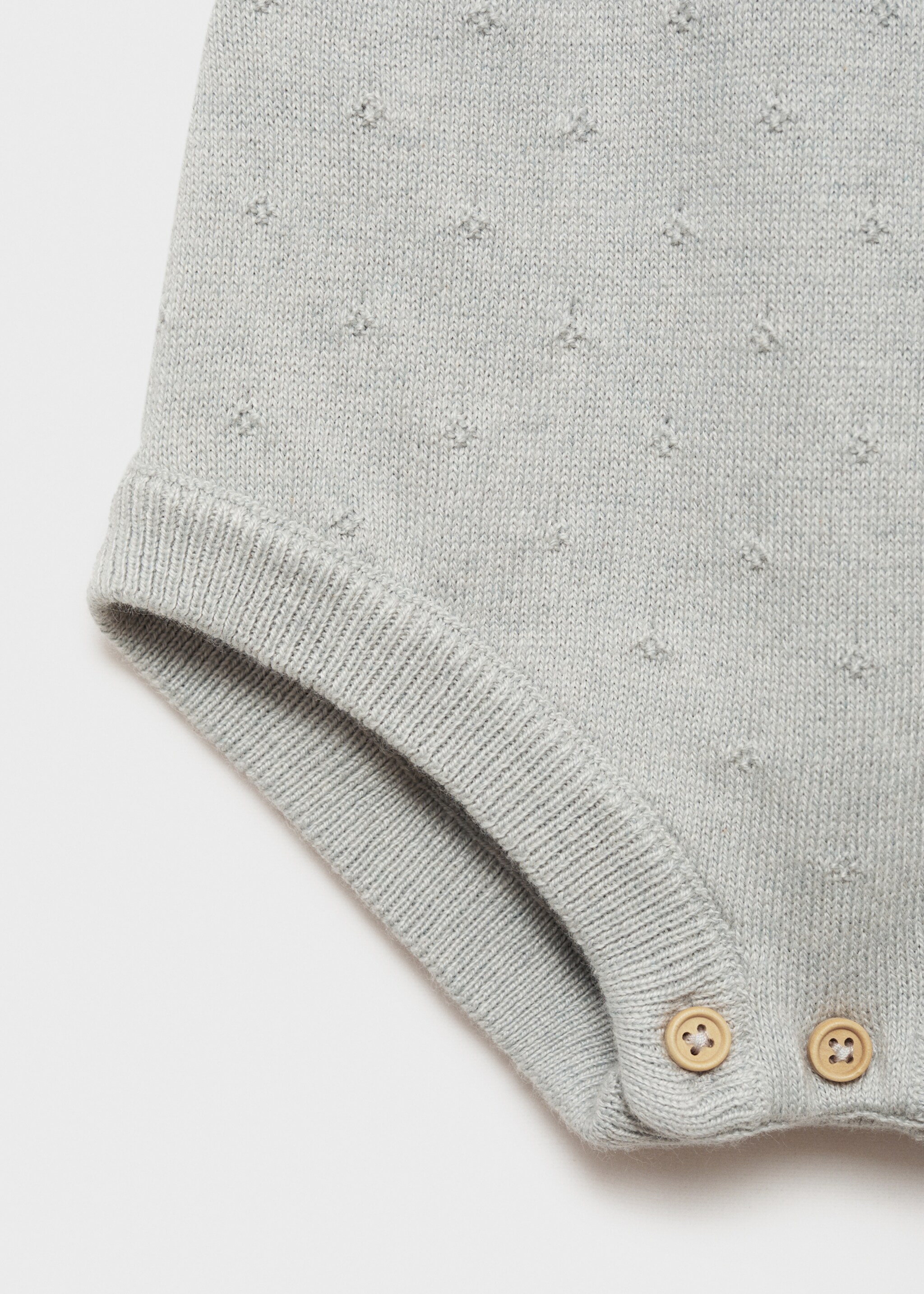 Pocket knitted one-piece suit - Details of the article 8, Green. Ref: 77073669-00.