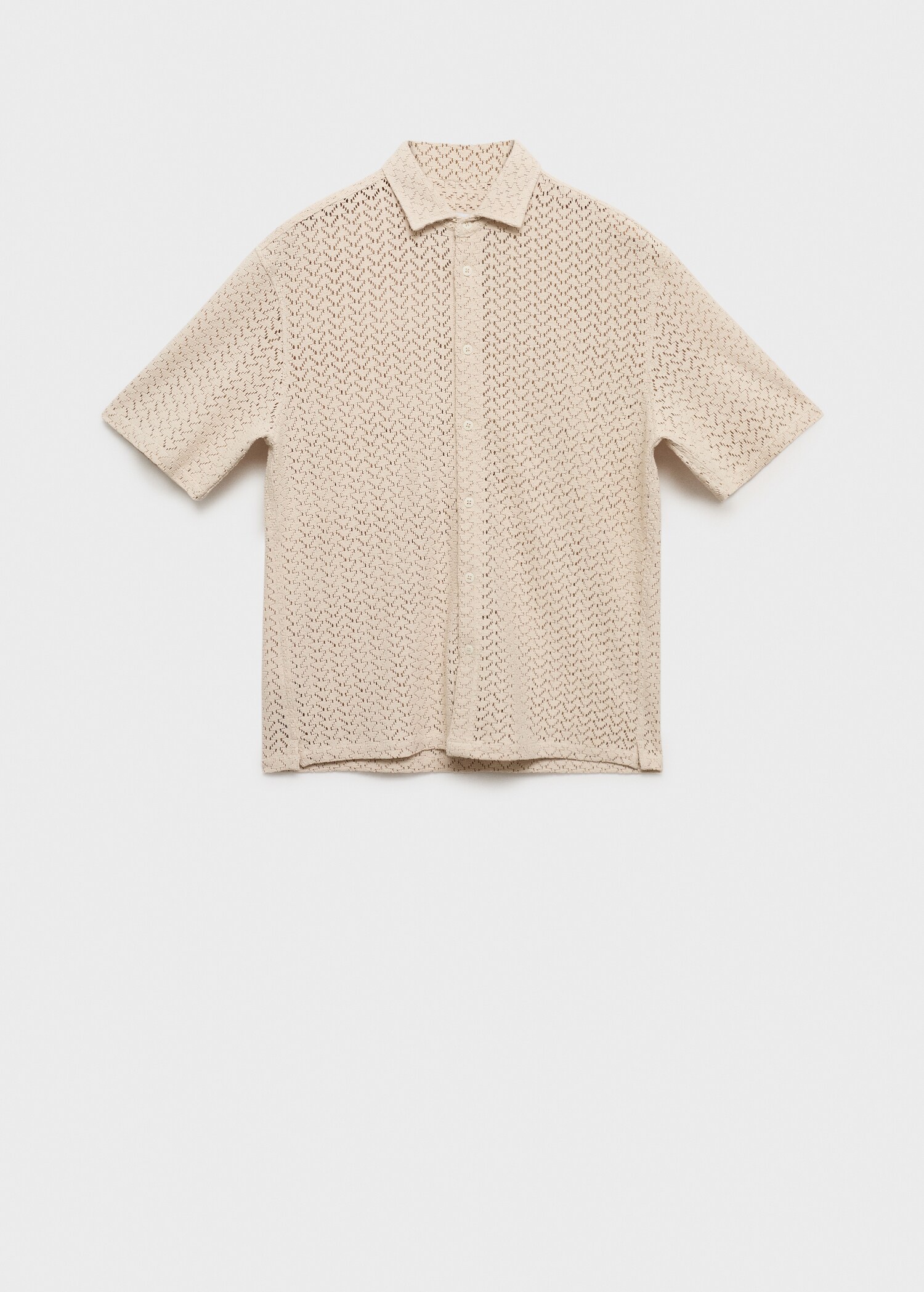 Openwork knitted cotton shirt - Article without model