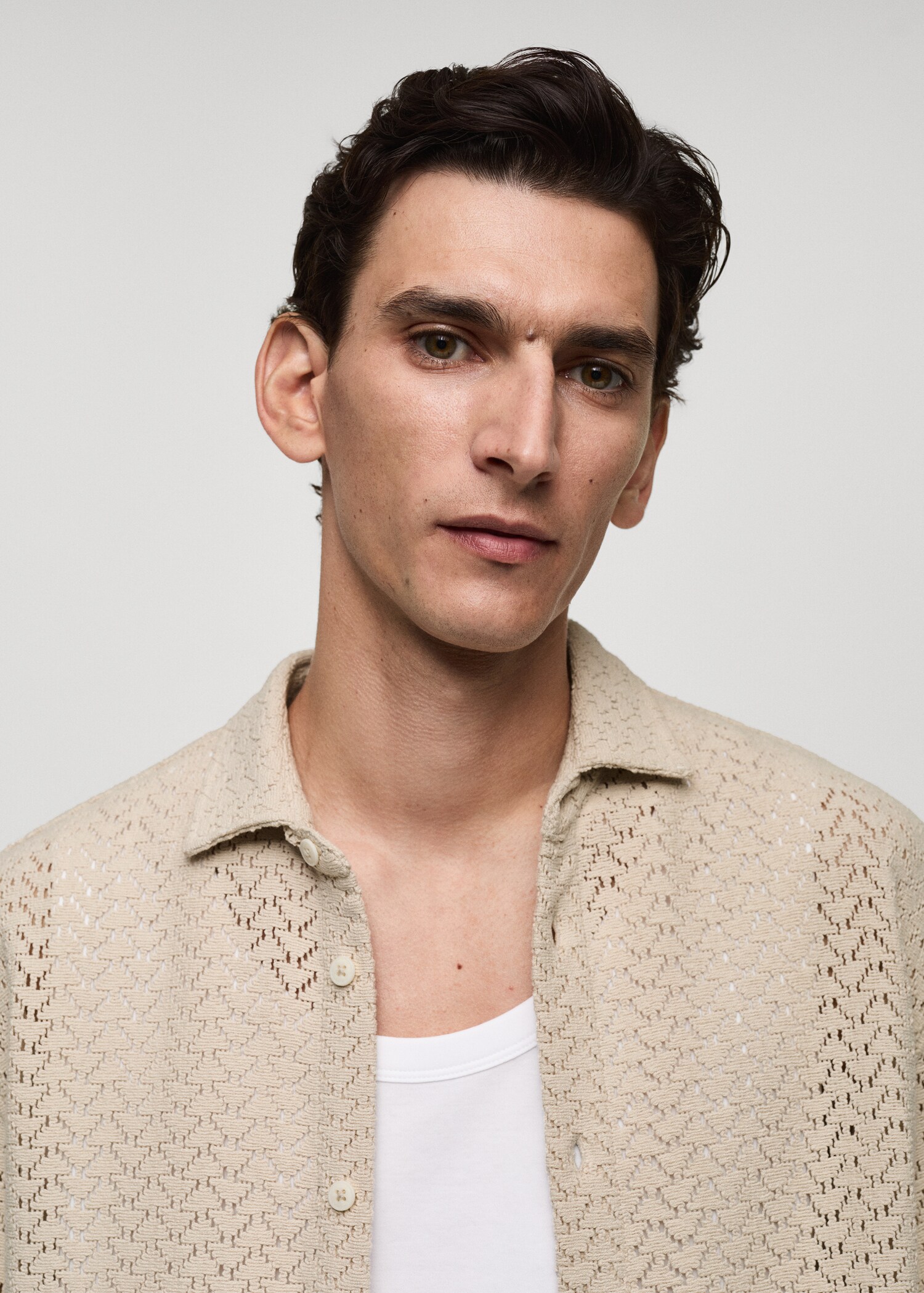 Openwork knitted cotton shirt - Details of the article 1