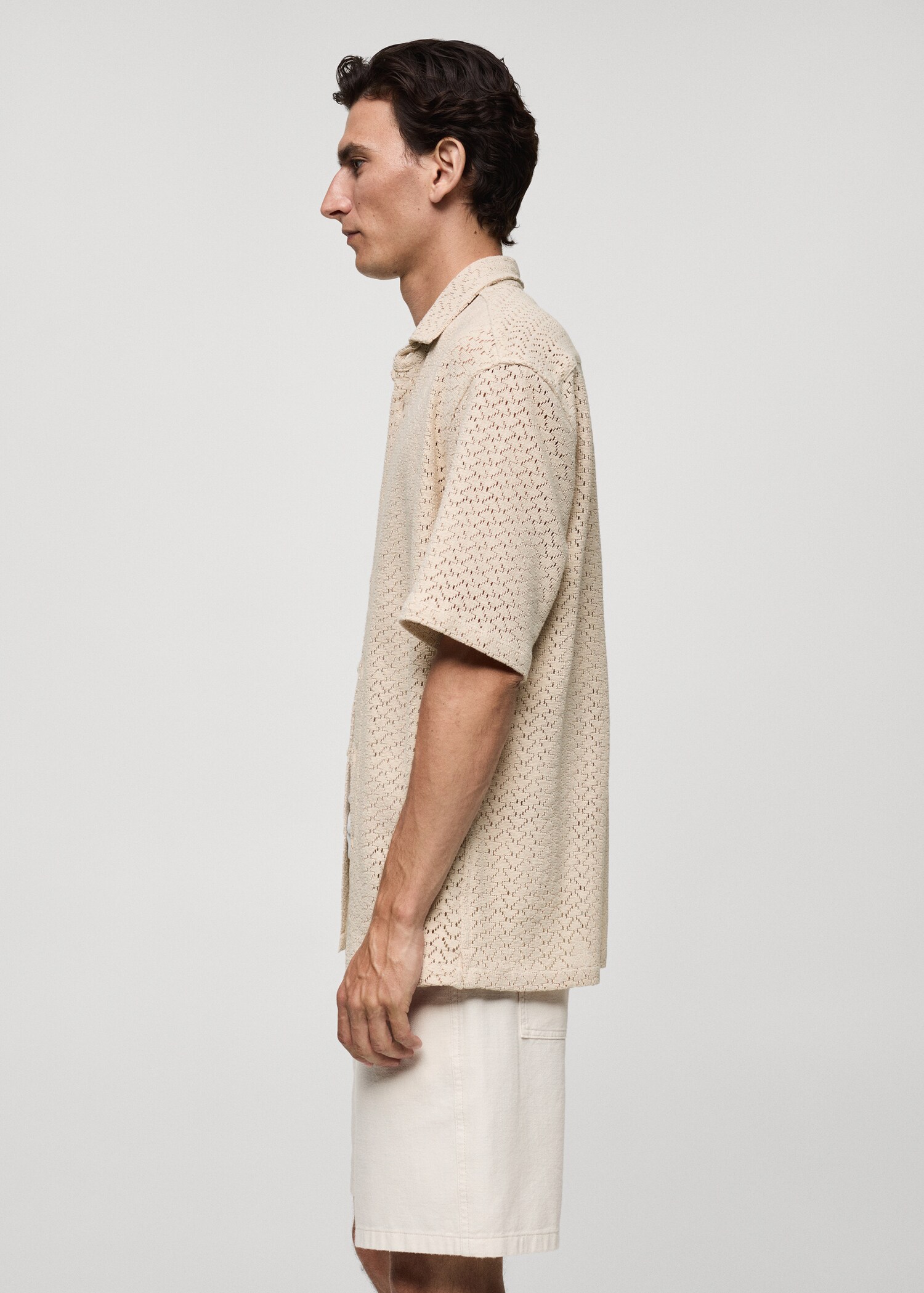 Openwork knitted cotton shirt - Details of the article 2
