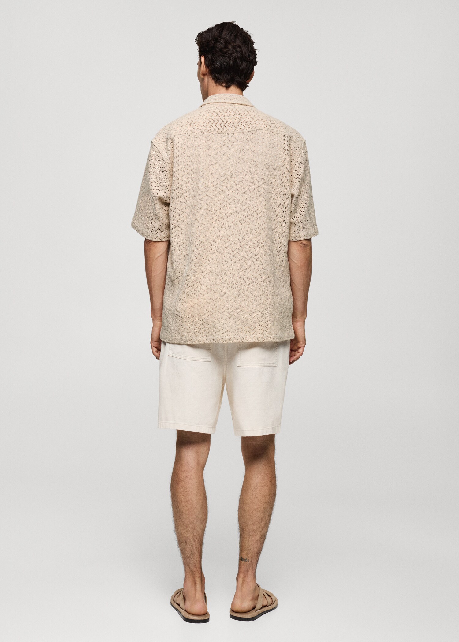 Openwork knitted cotton shirt - Reverse of the article
