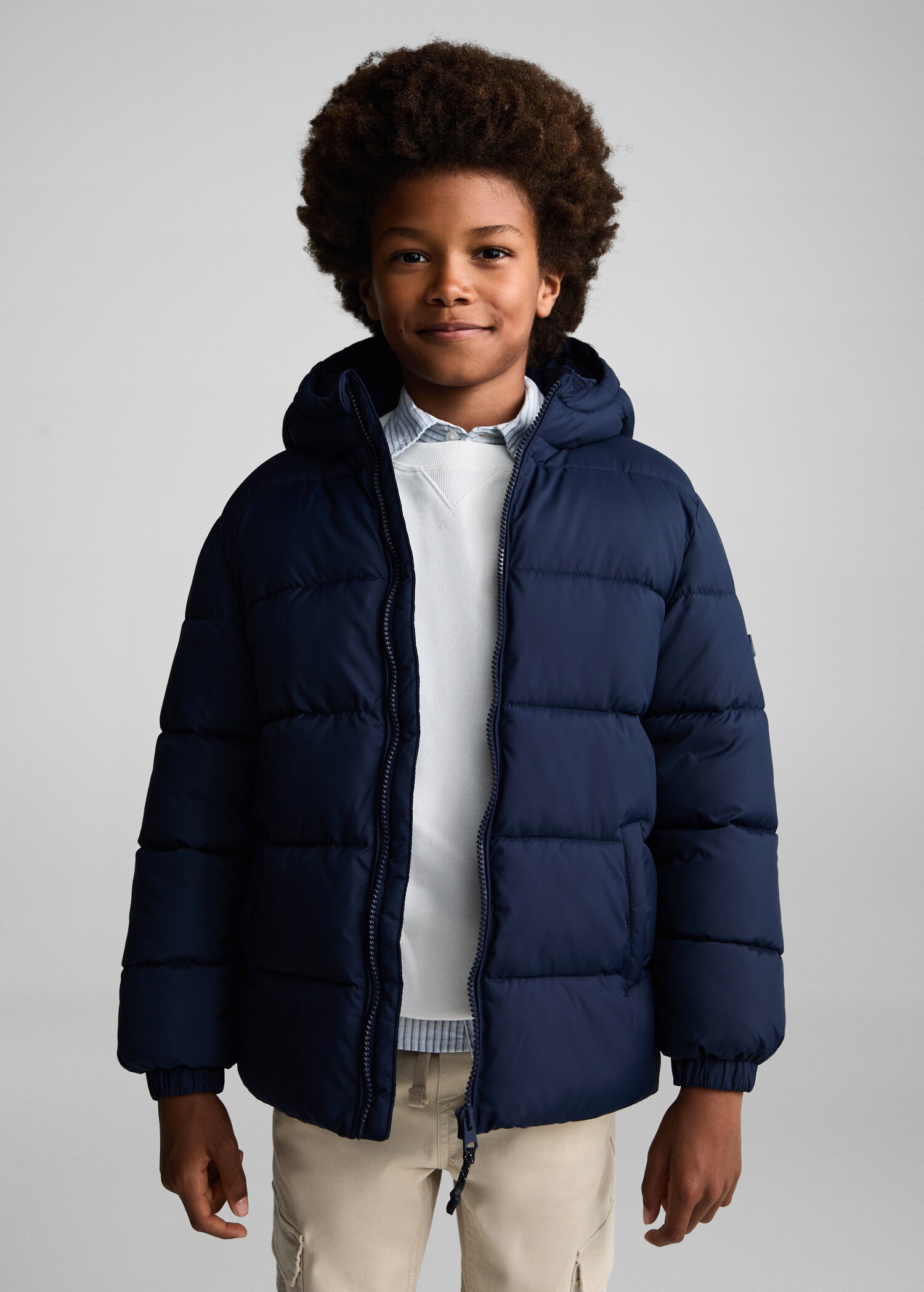 Hood puffer coat - Medium plane