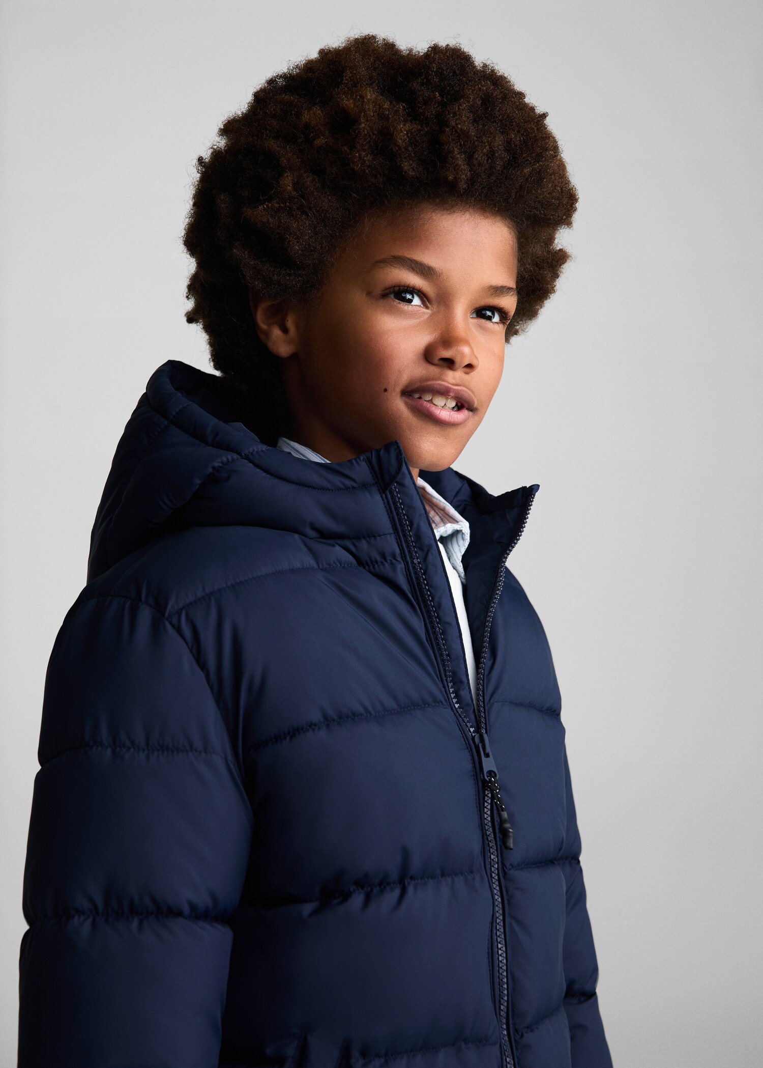 Hood puffer coat - Details of the article 1