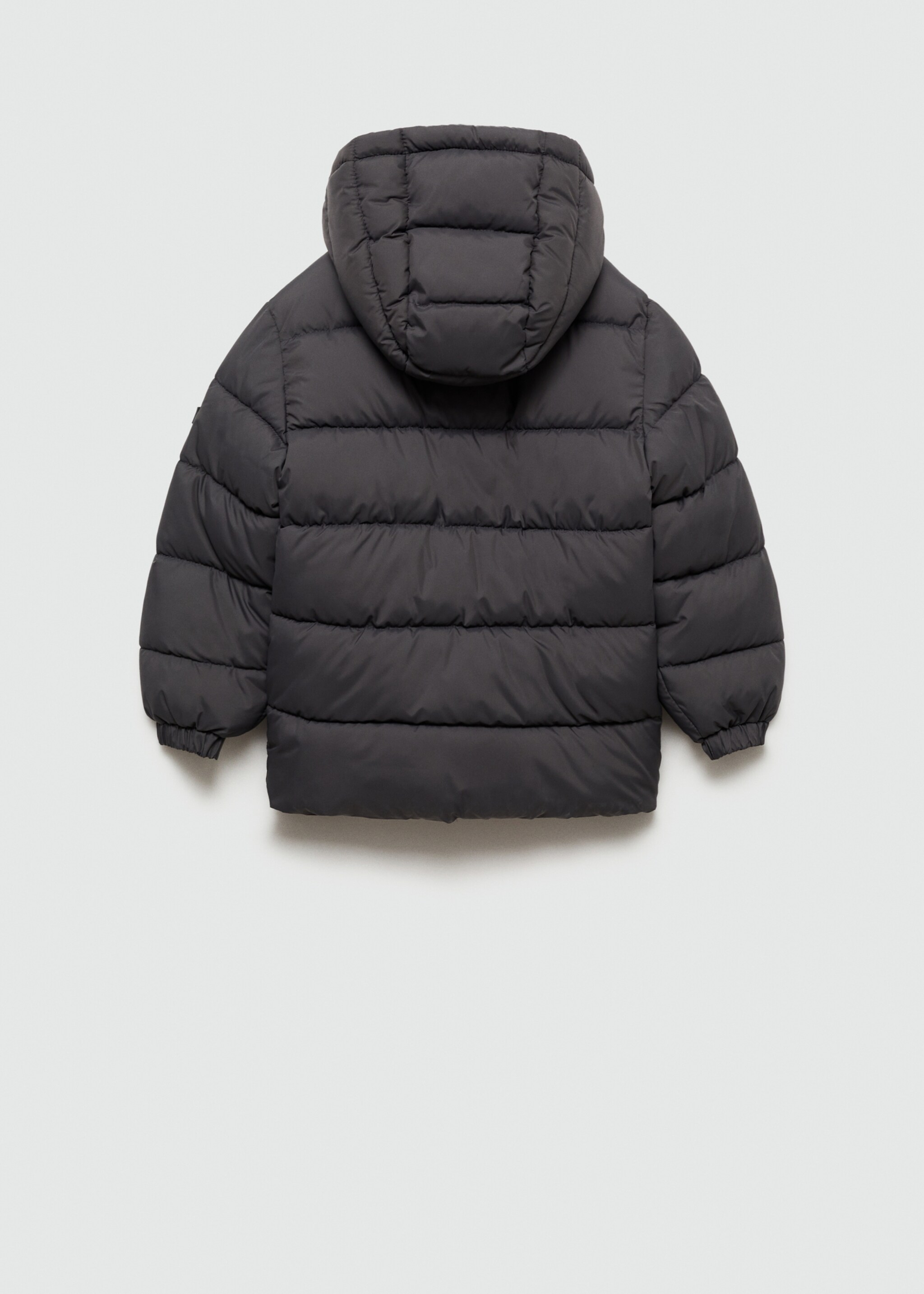 Hood puffer coat - Reverse of the article, Charcoal. Ref: 77074009-00.