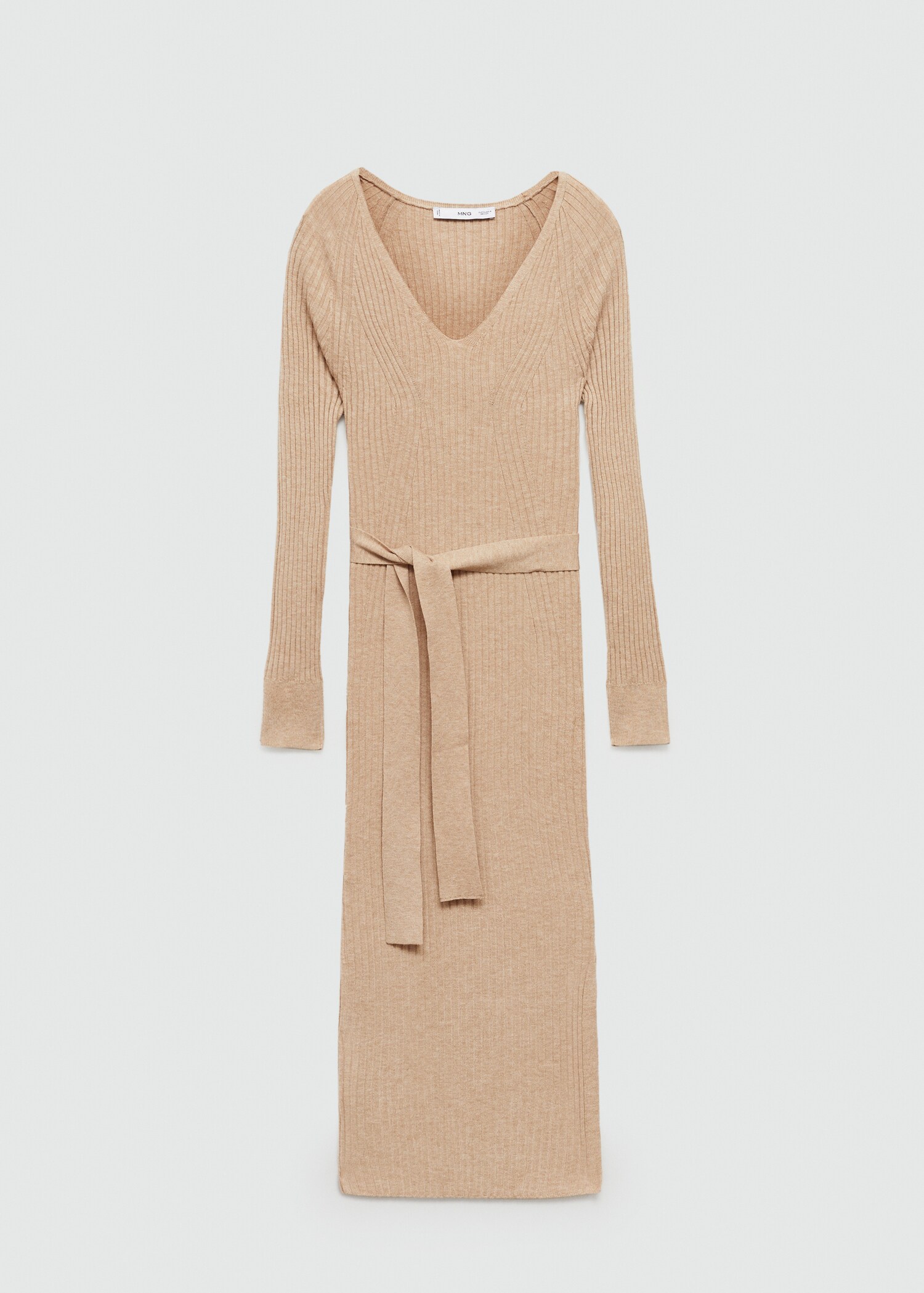 Midi-Strickkleid mit Gürtel - Artikel ohne Model