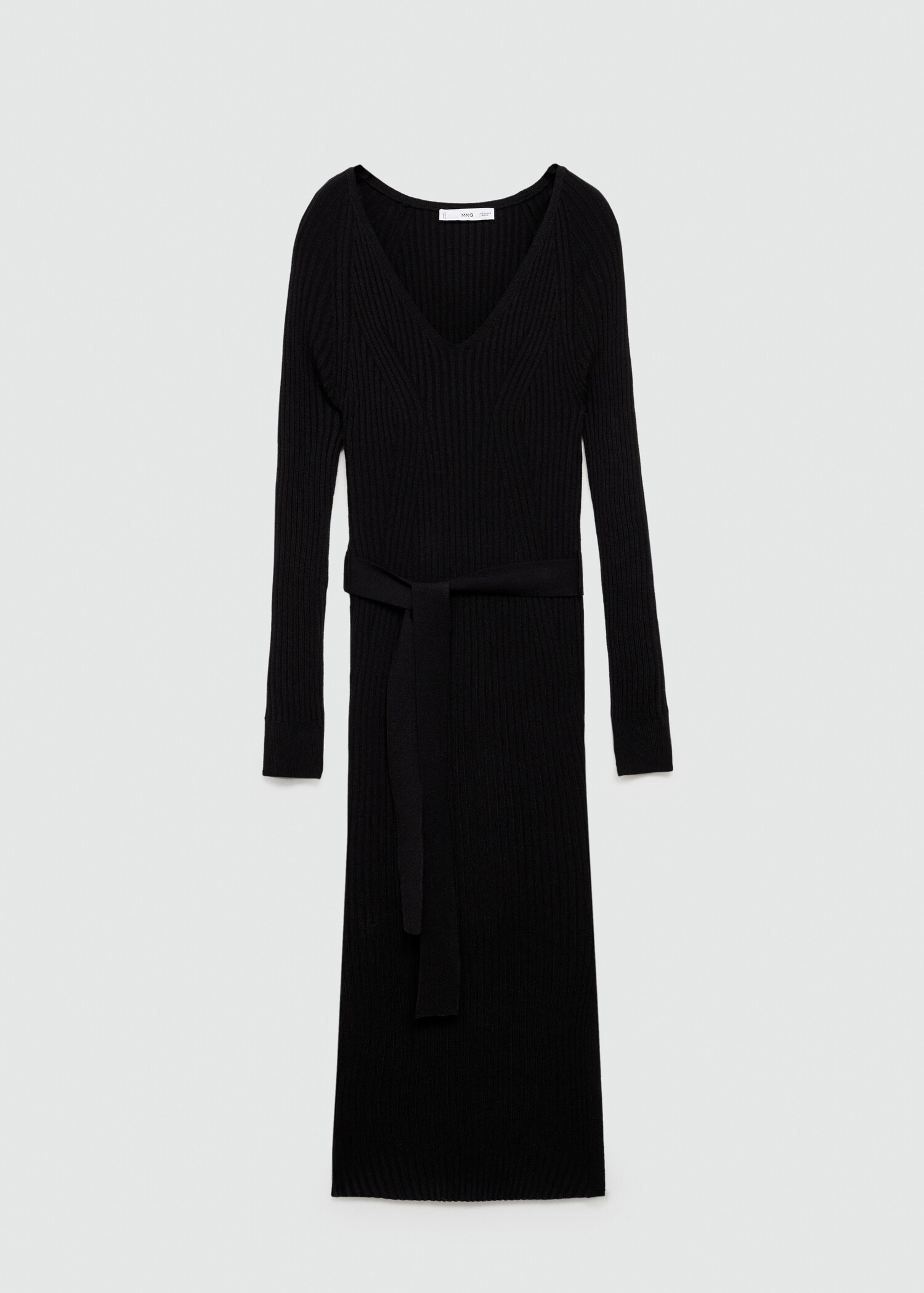 Midi-Strickkleid mit Gürtel - Artikel ohne Model