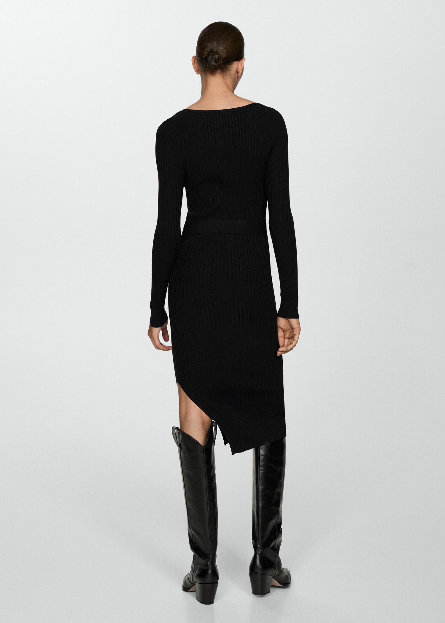 Midi-Strickkleid mit Gürtel - Rückseite des Artikels