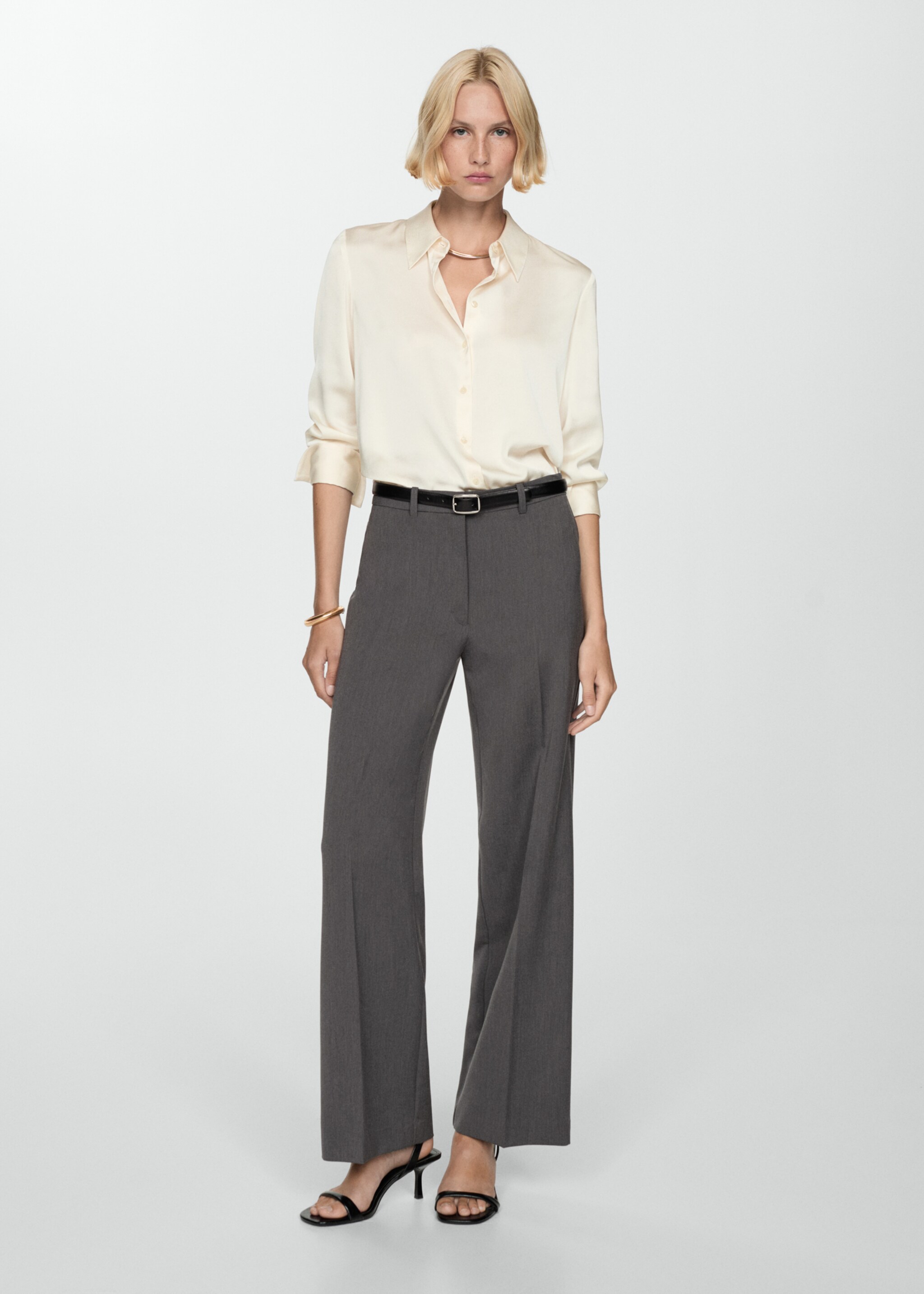 Straight-fit pleated trousers - Details of the article 2