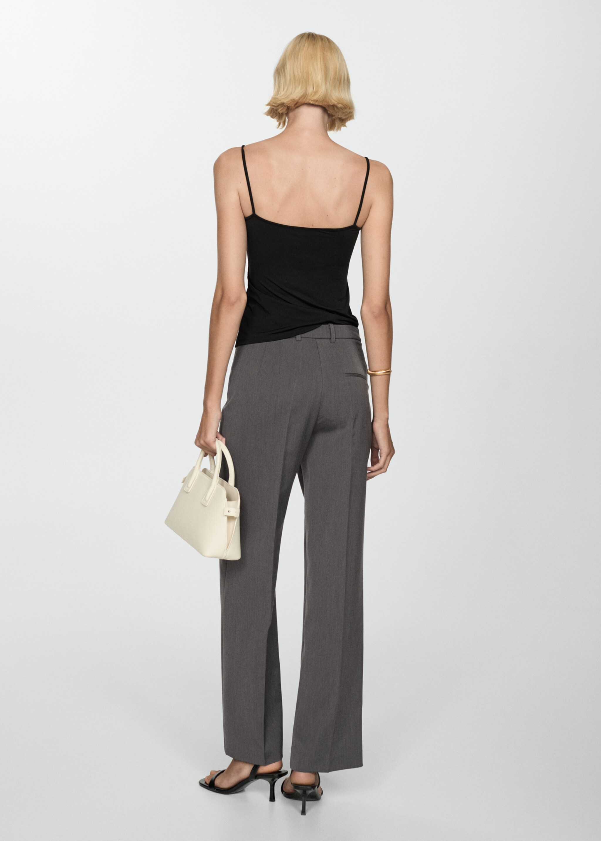 Straight-fit pleated trousers - Reverse of the article
