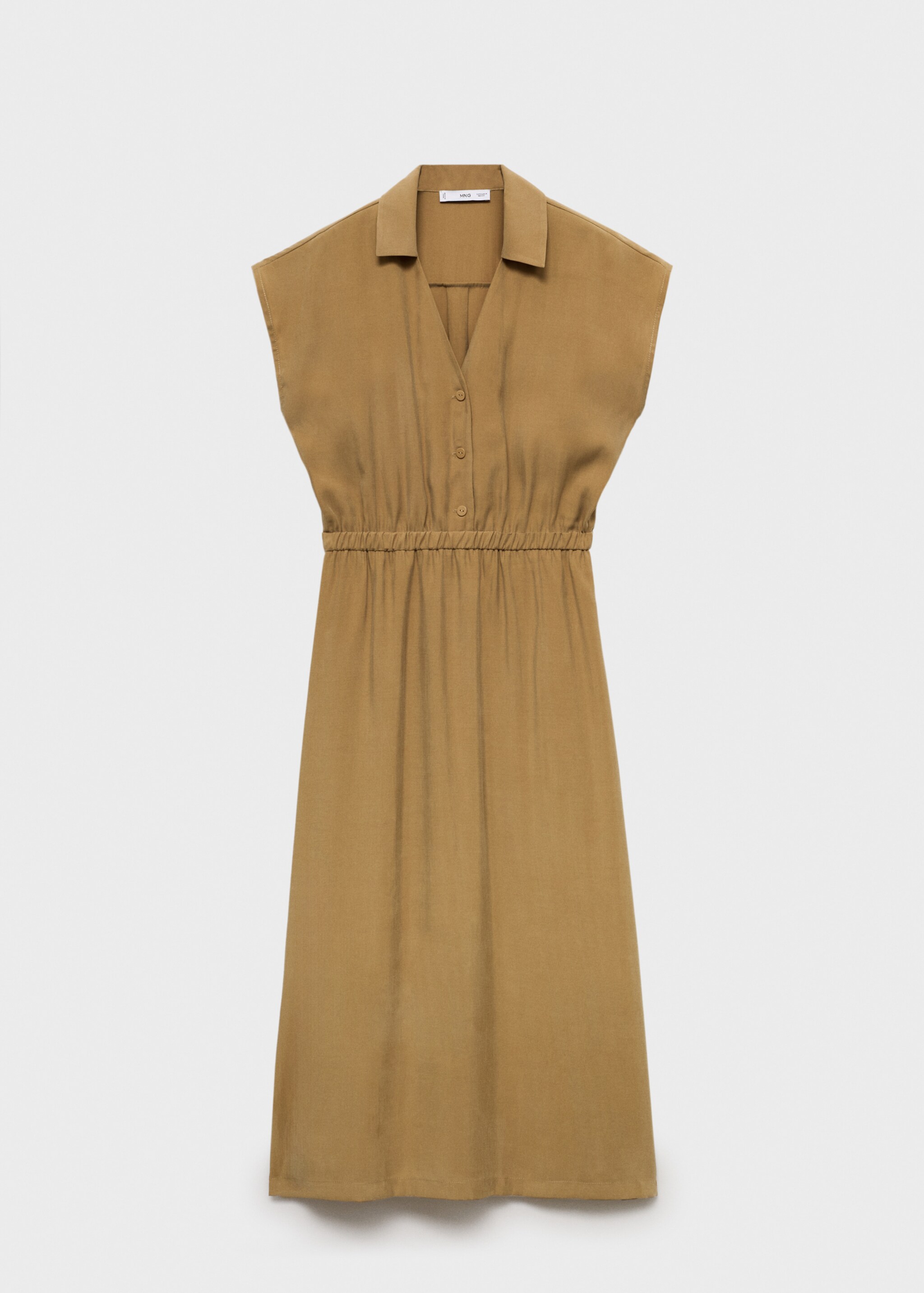 Modal dress with buttons - Article without model, Medium Brown. Ref: 77074018-00.