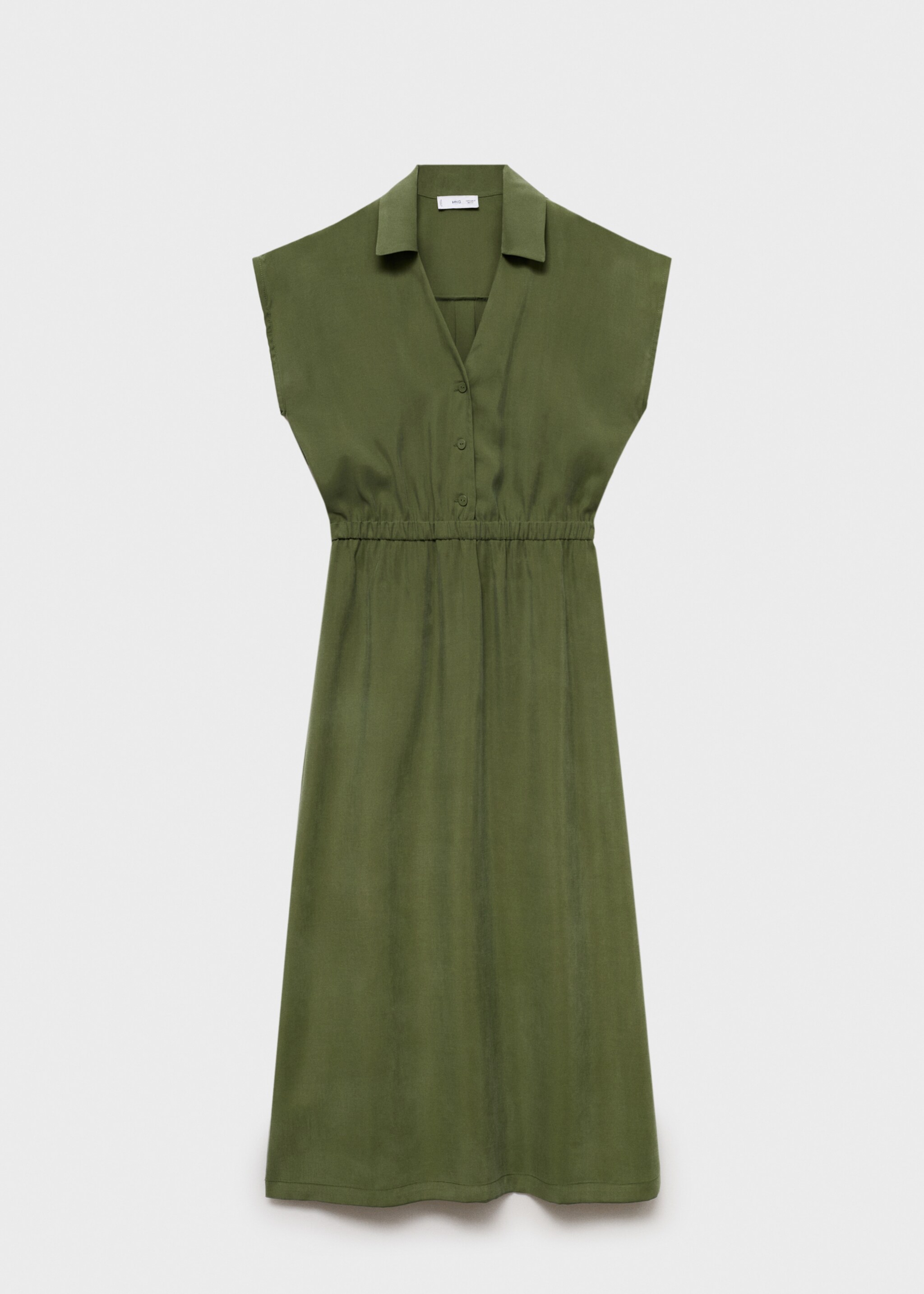 Modal dress with buttons - Article without model, Forest Green. Ref: 77074018-00.