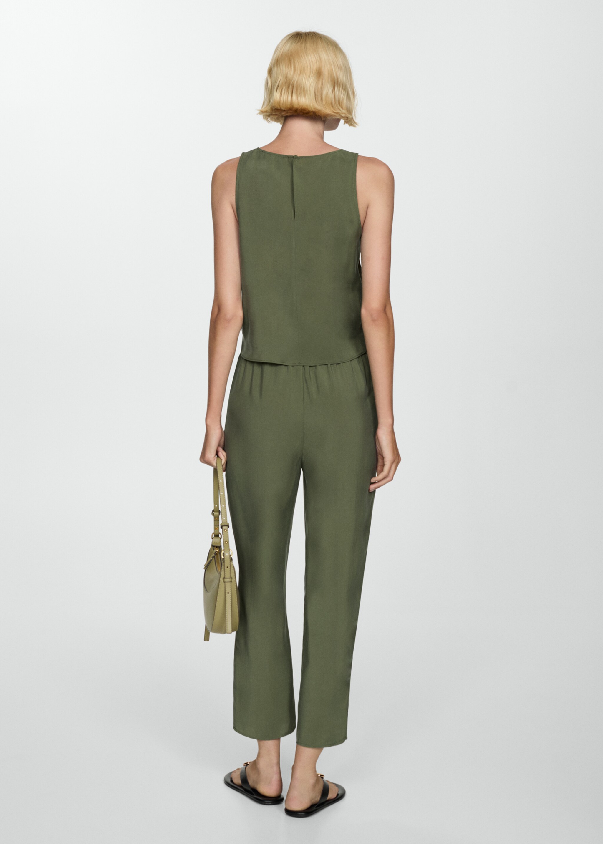 Ärmelloses Top aus Modal - Rückseite des Artikels, Waldgrün. Ref: 77074019-00.