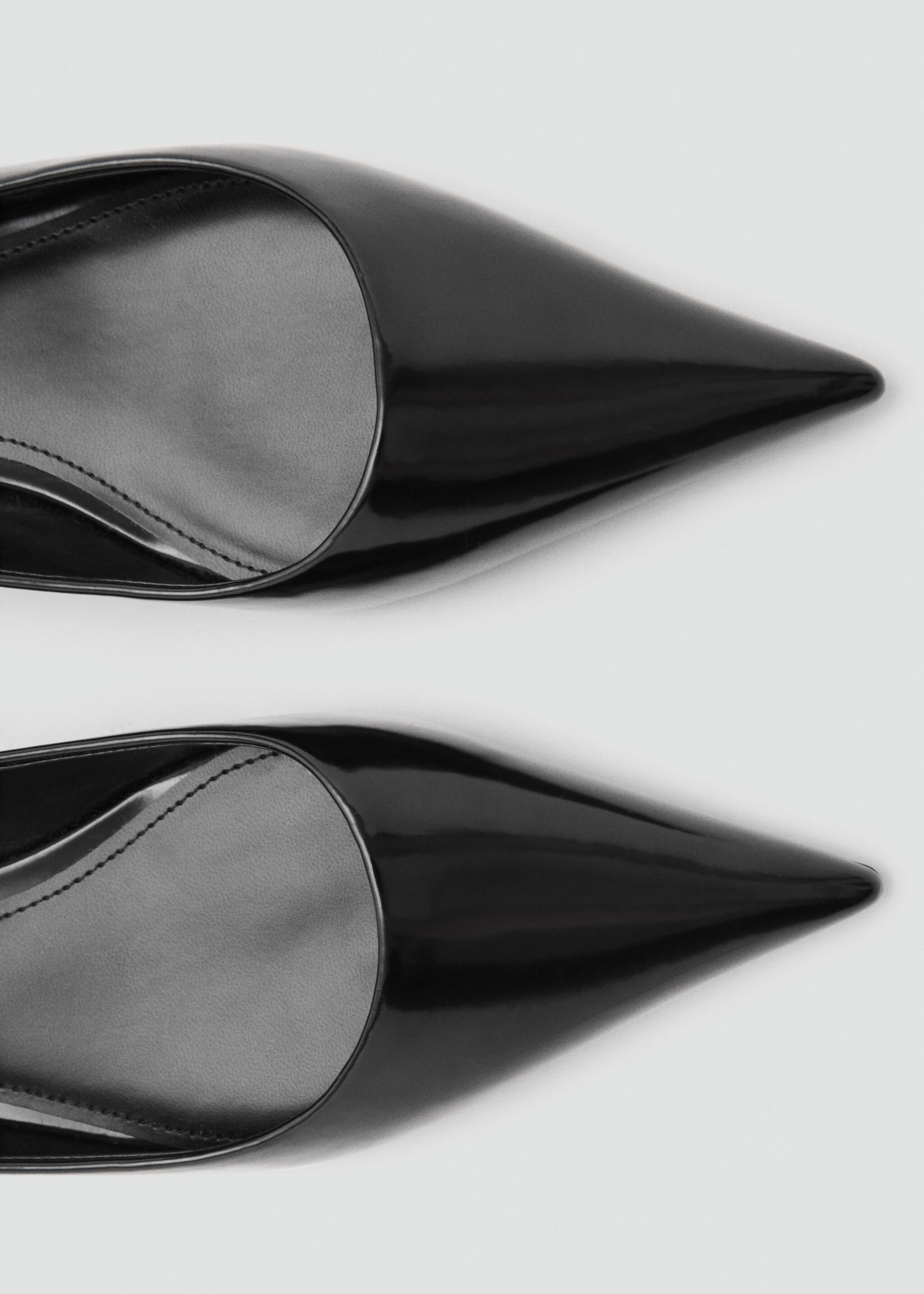 Patent leather-effect heeled shoes - Details of the article 2, Black. Ref: 77074027-00.