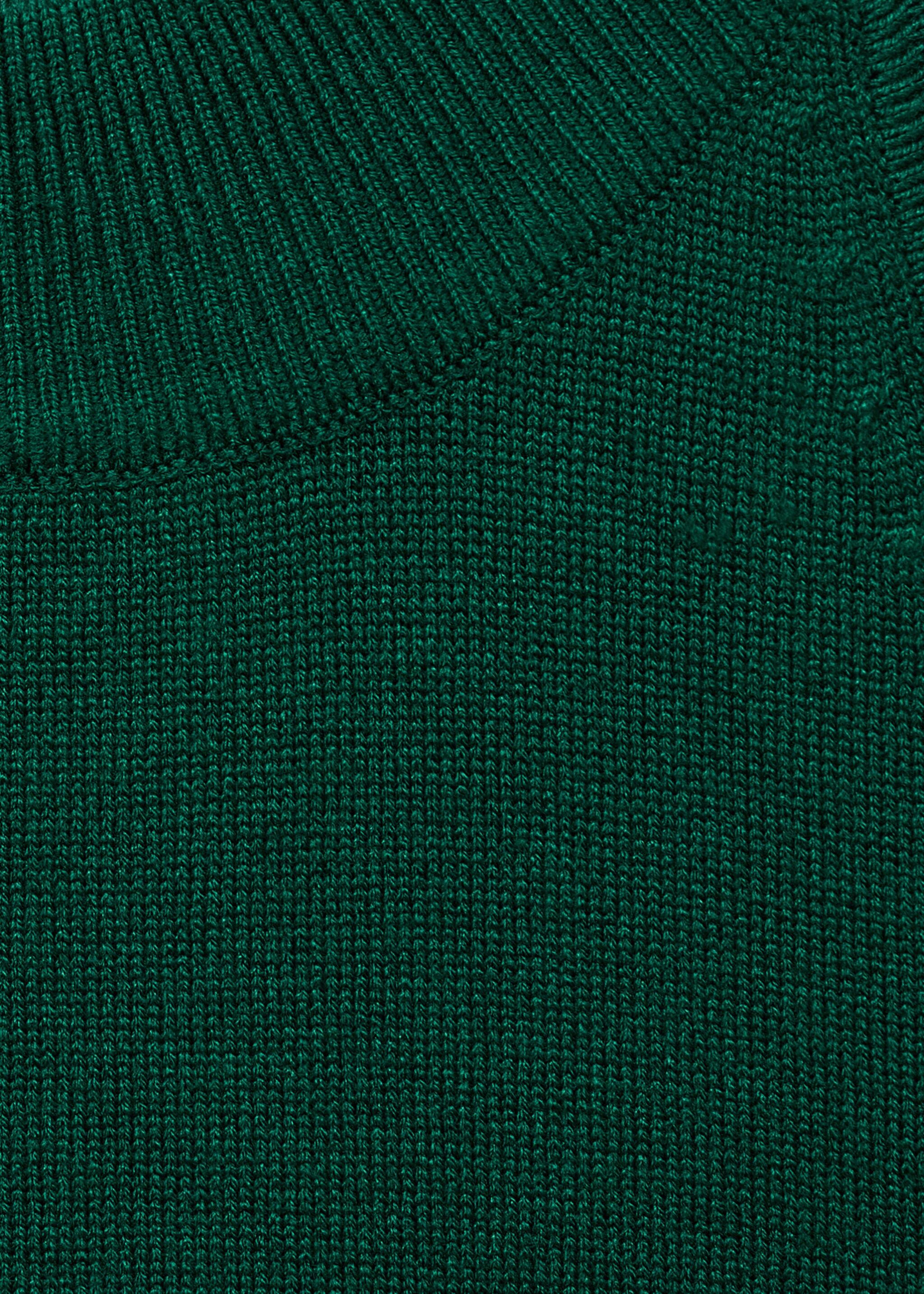 Halter-neck knitted top - Details of the article 8, Dark Green. Ref: 77074028-00.