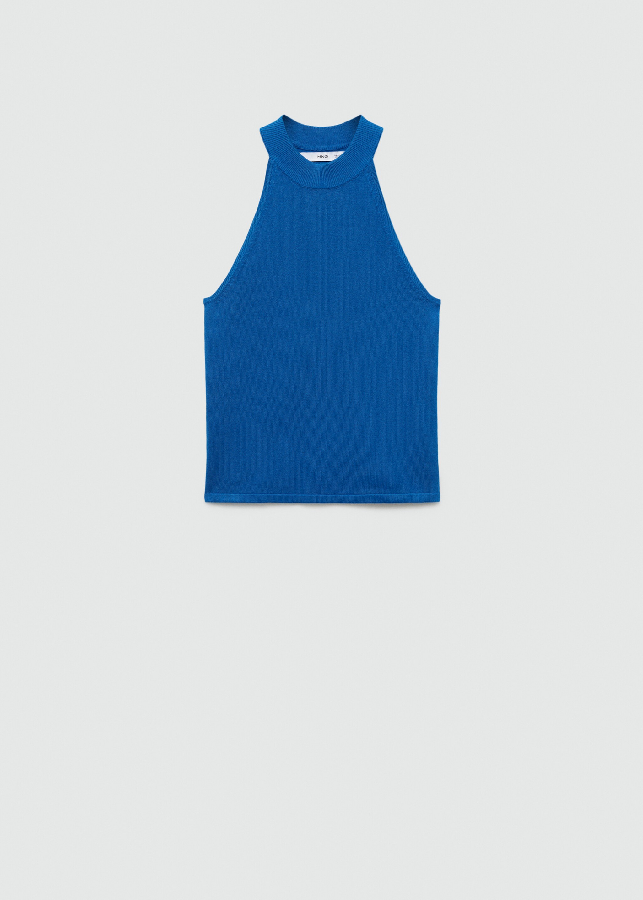 Halter-neck knitted top - Article without model, Vibrant blue. Ref: 77074028-00.