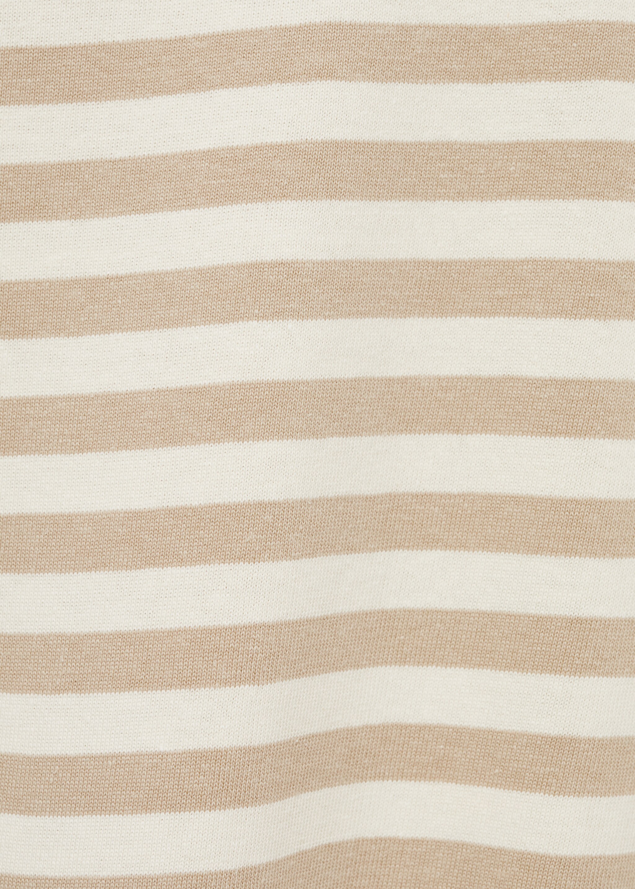 Striped cotton T-shirt - Details of the article 0, Beige. Ref: 77074031-00.